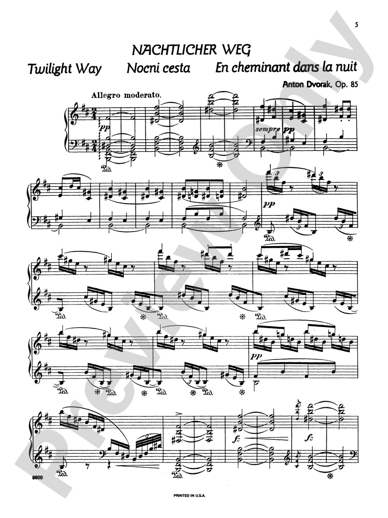 Dvorák: Poetical Tone Pictures, Op. 85: Piano Book