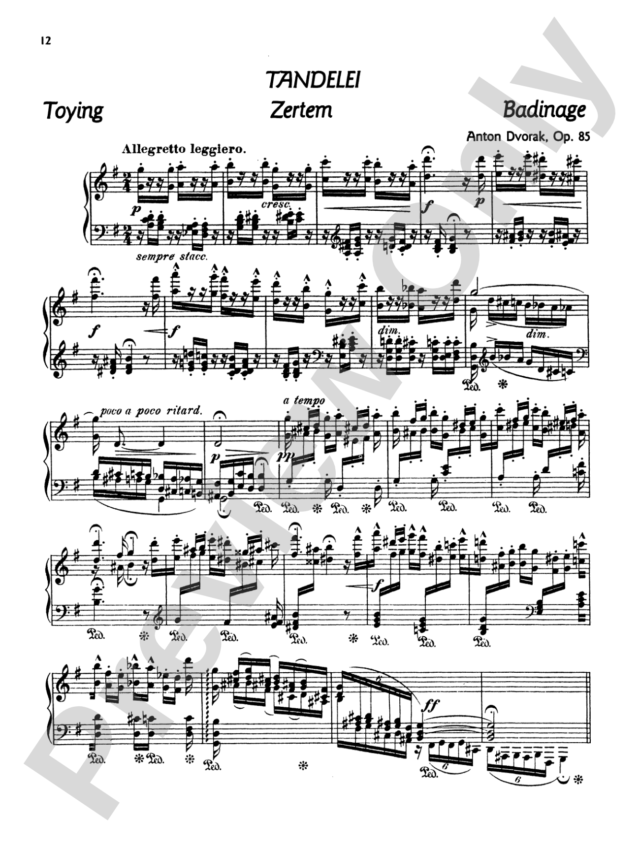 Dvorák: Poetical Tone Pictures, Op. 85