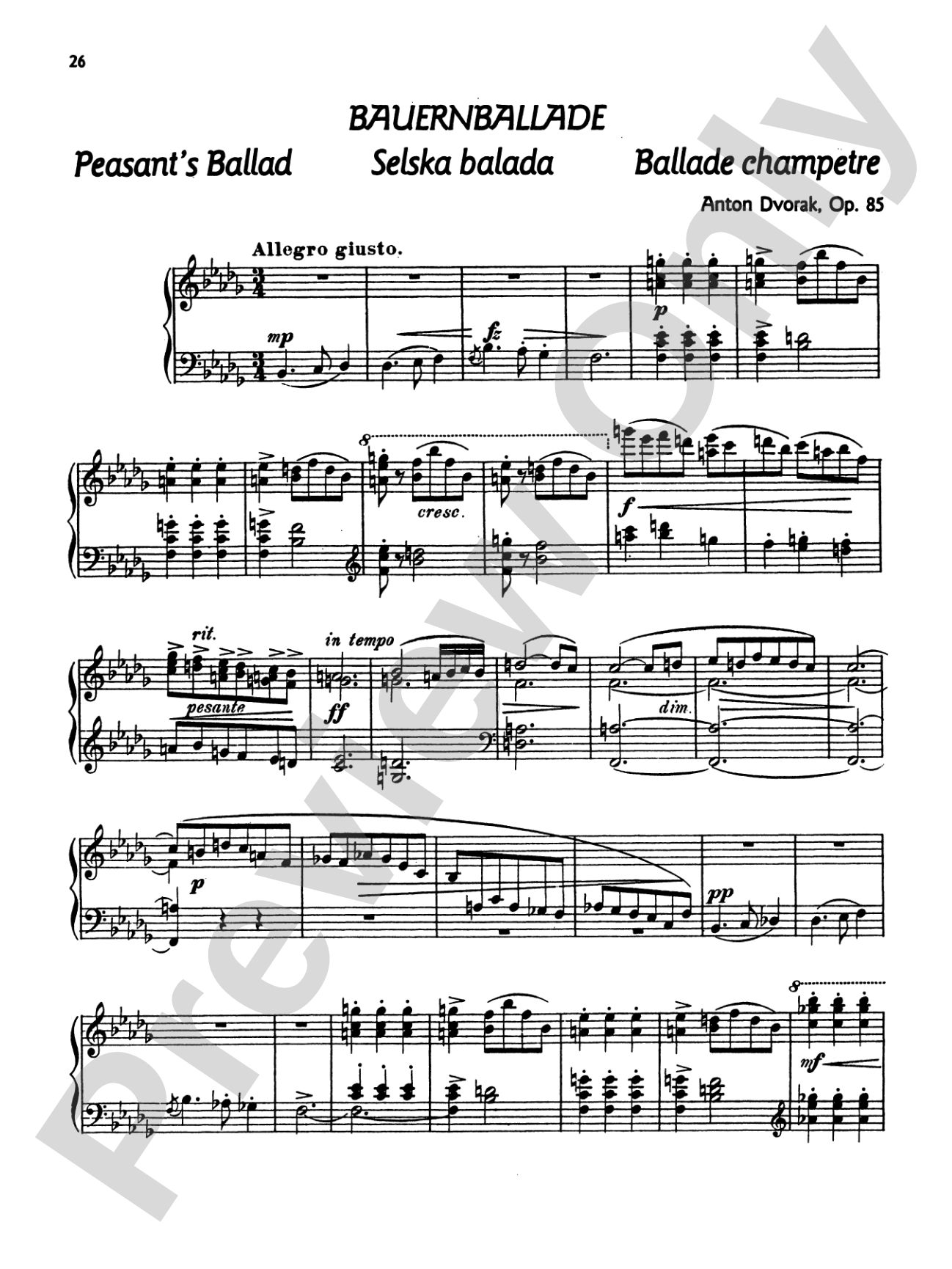 Dvorák: Poetical Tone Pictures, Op. 85