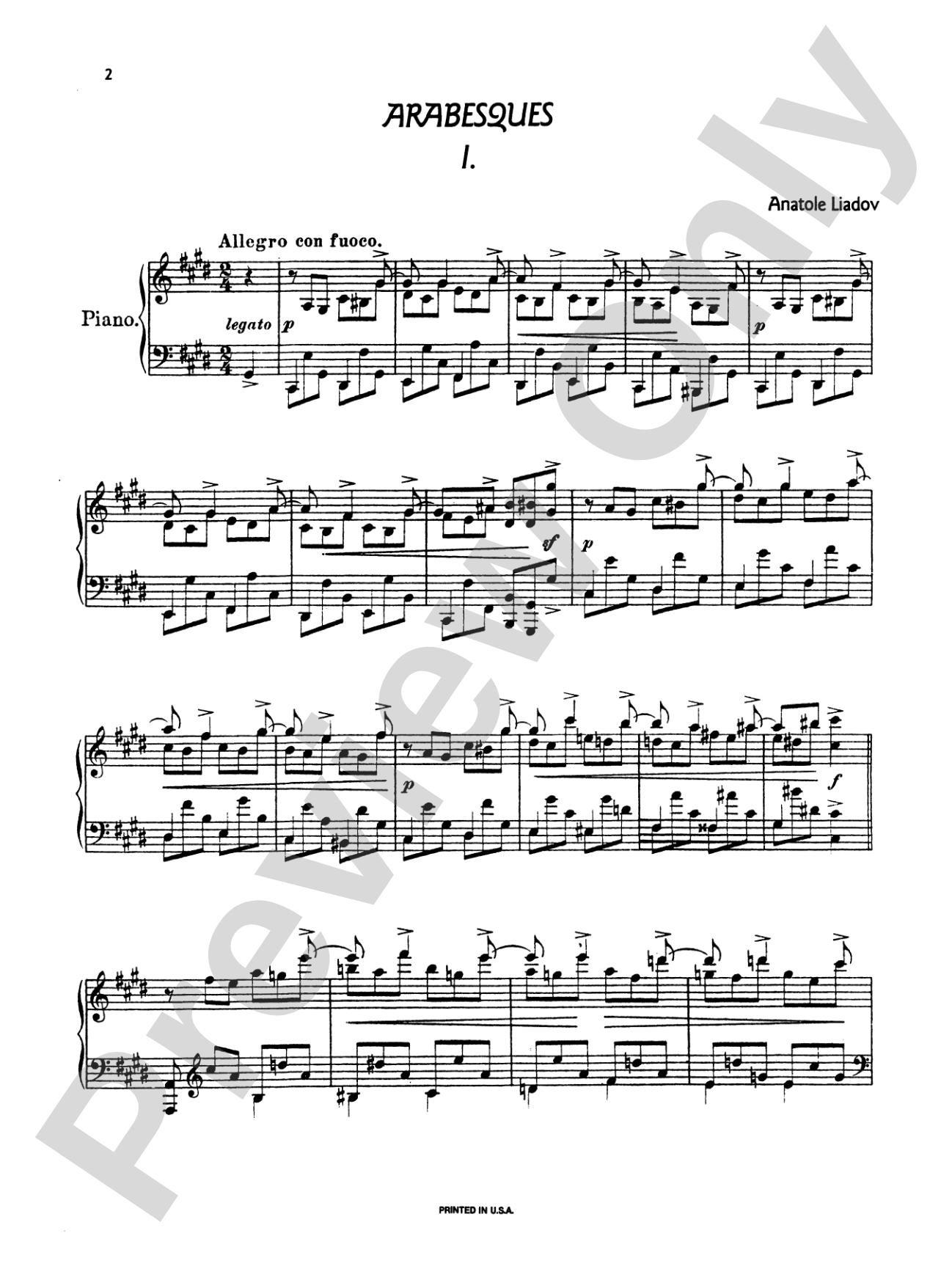 Liadov: Arabesques