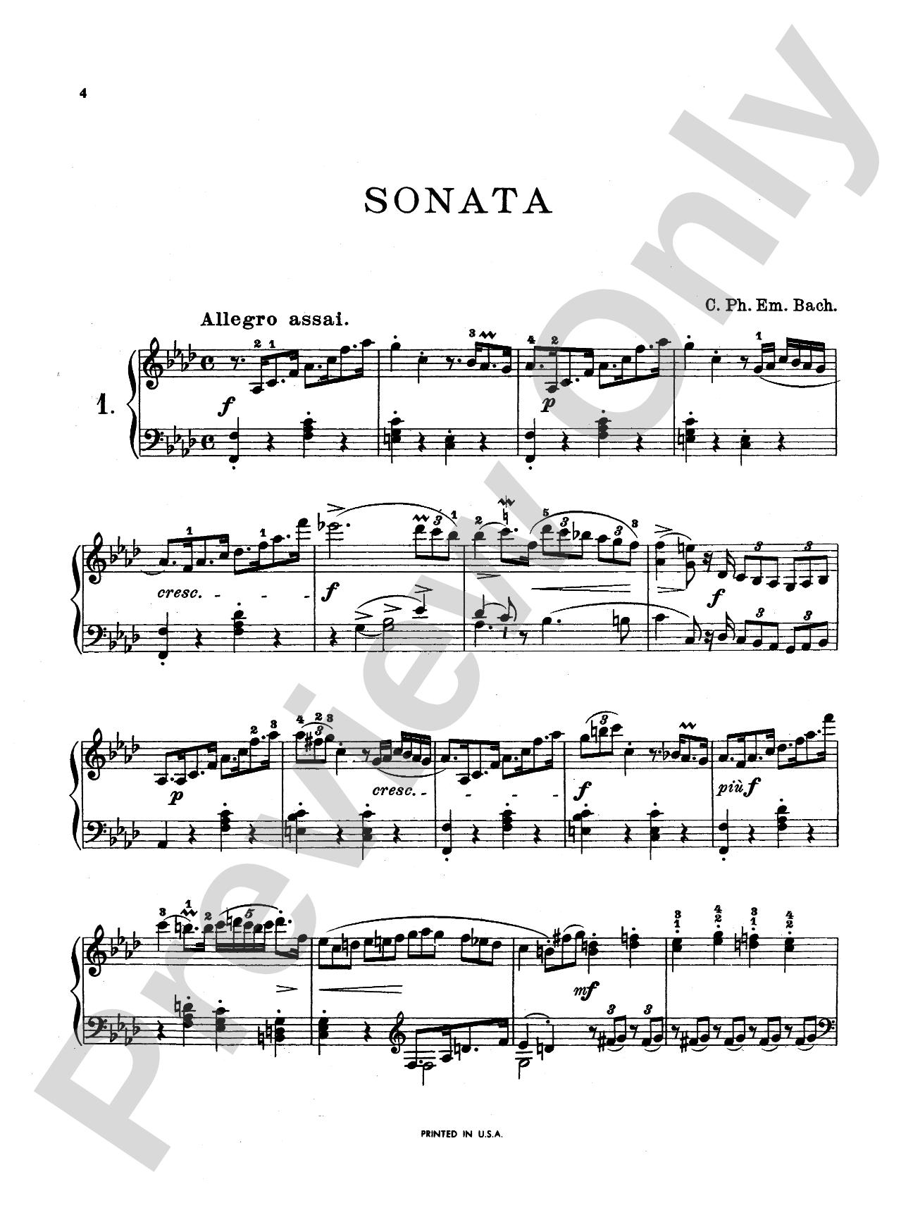 Bach: Six Sonatas: Piano Book