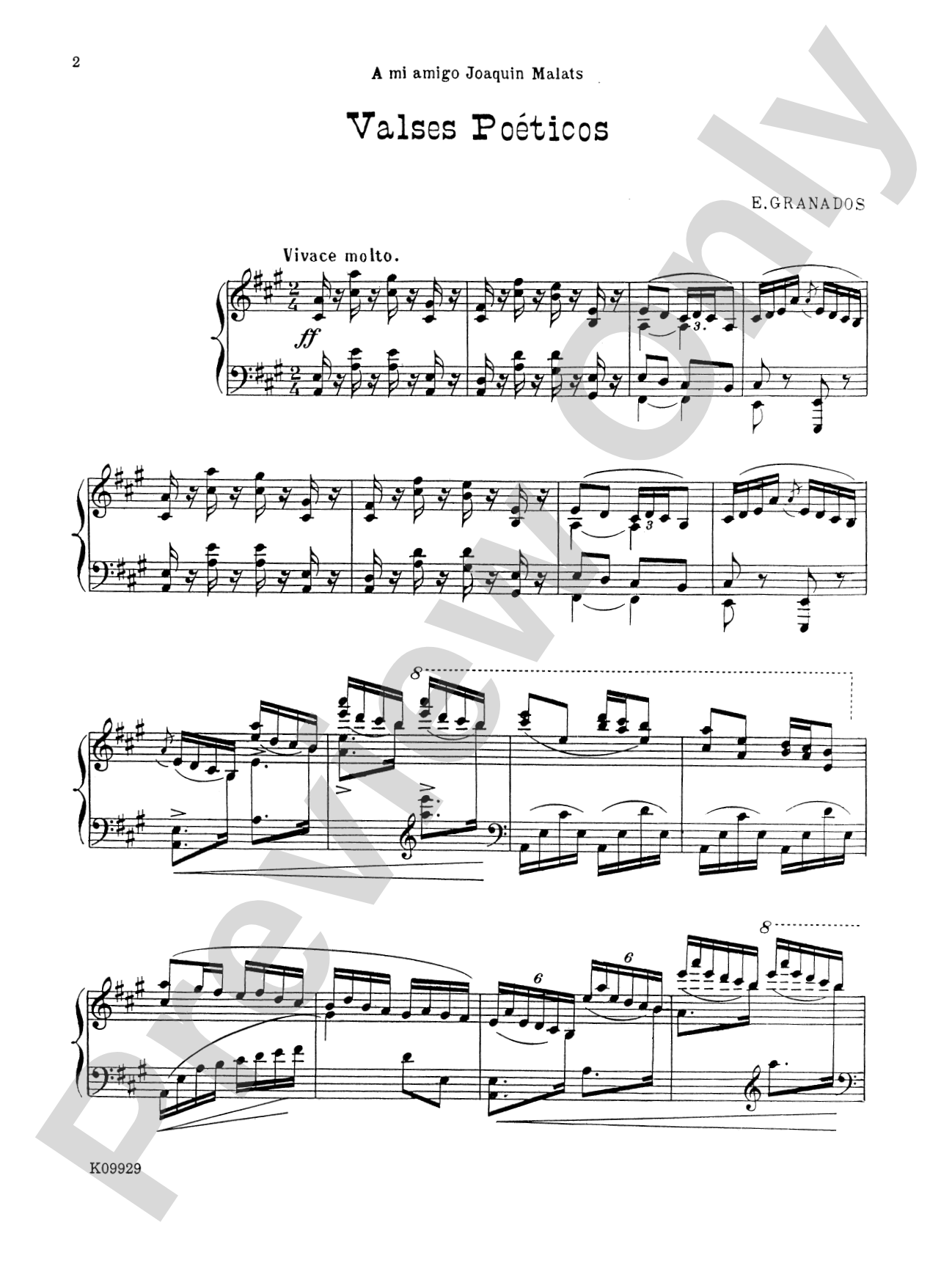 Granados: Valses Poéticos: Piano