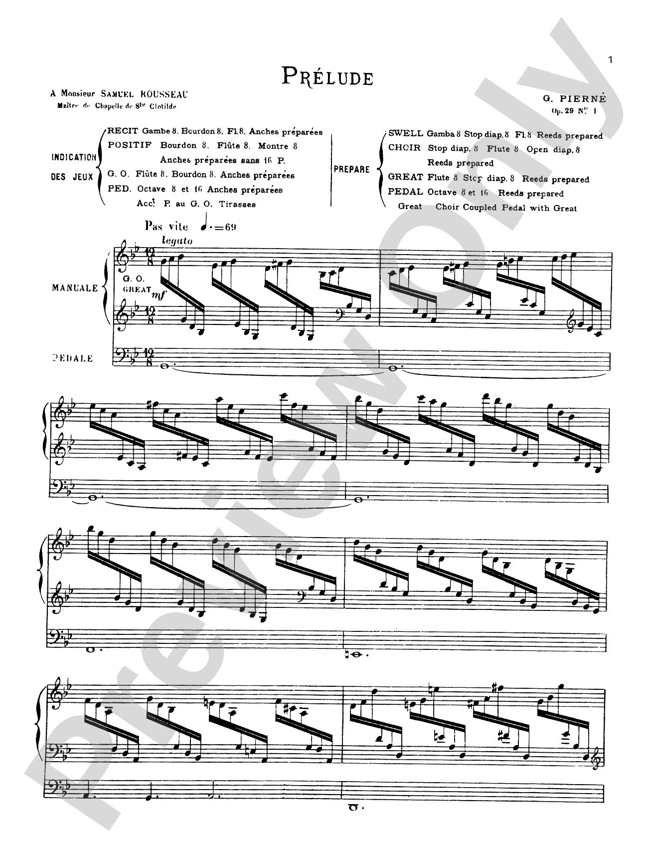 Pierné: Three Pieces, Op. 29: Organ Book