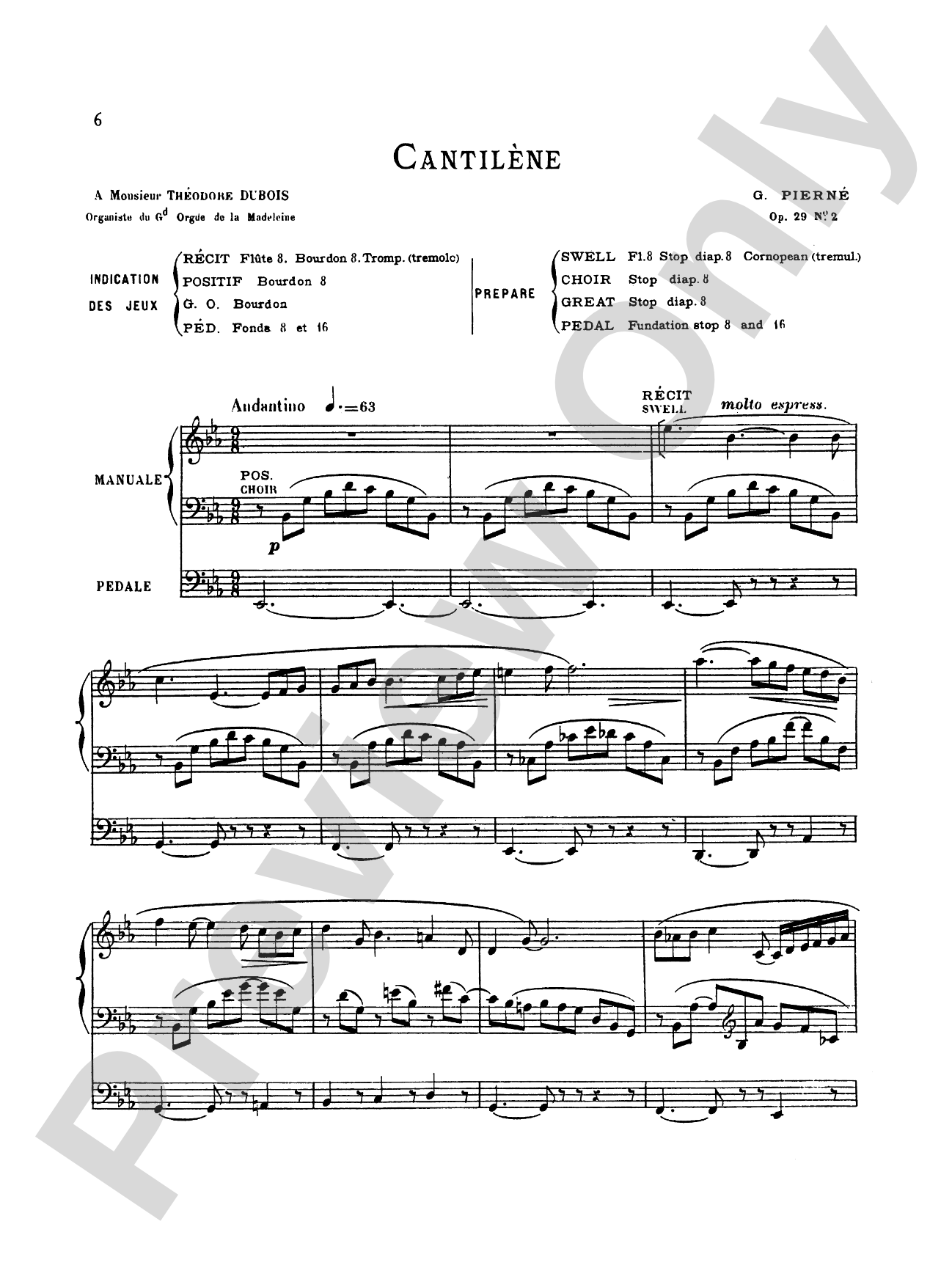 Pierné: Three Pieces, Op. 29
