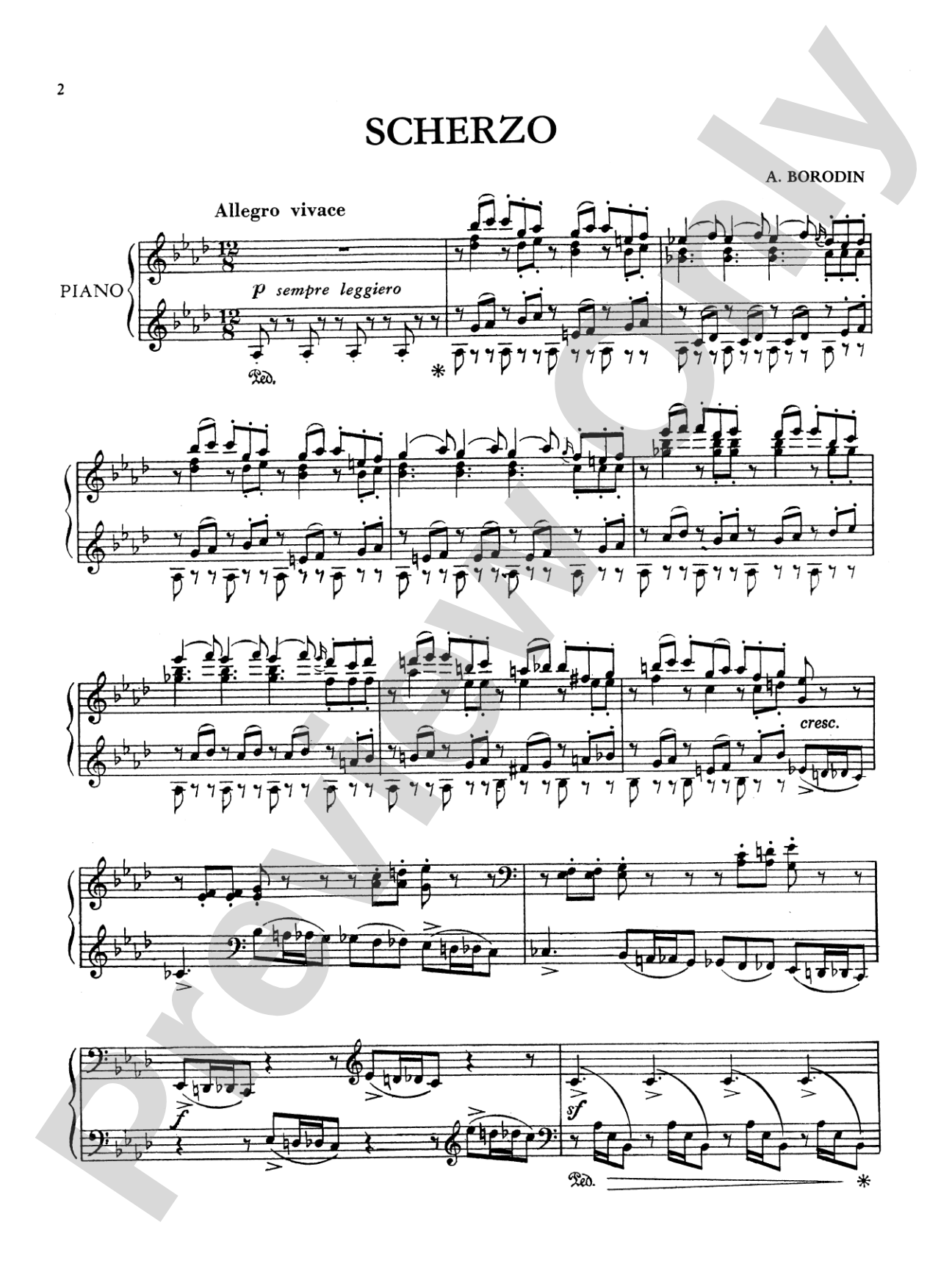 Borodin: Scherzo and Petite Suite: Piano