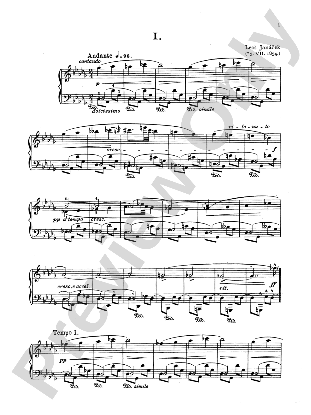 Janácek: In the Mist: Piano