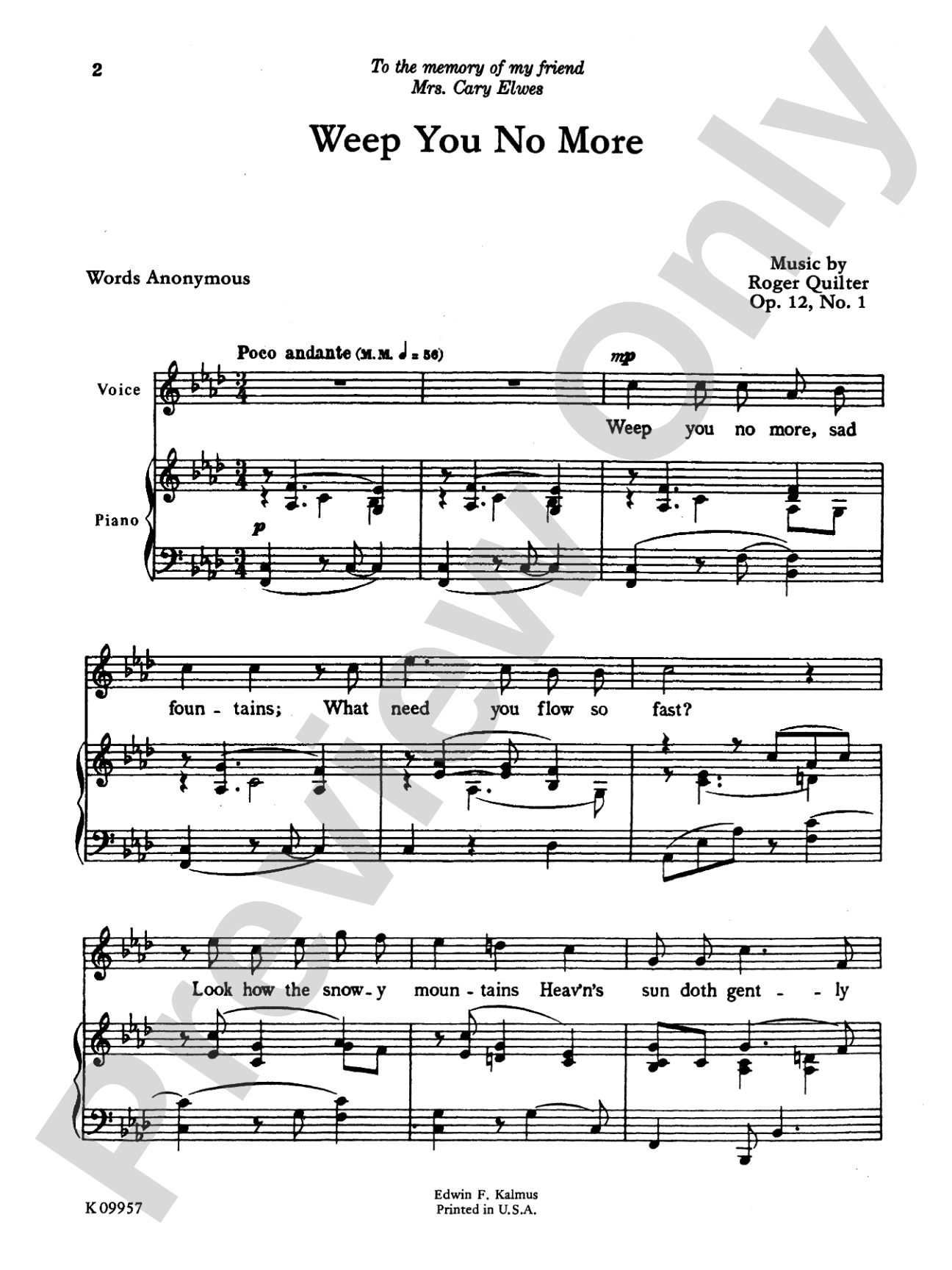 Quilter: Seven Elizabethan Lyrics, Op. 12 (High Voice, English): High Voice Book
