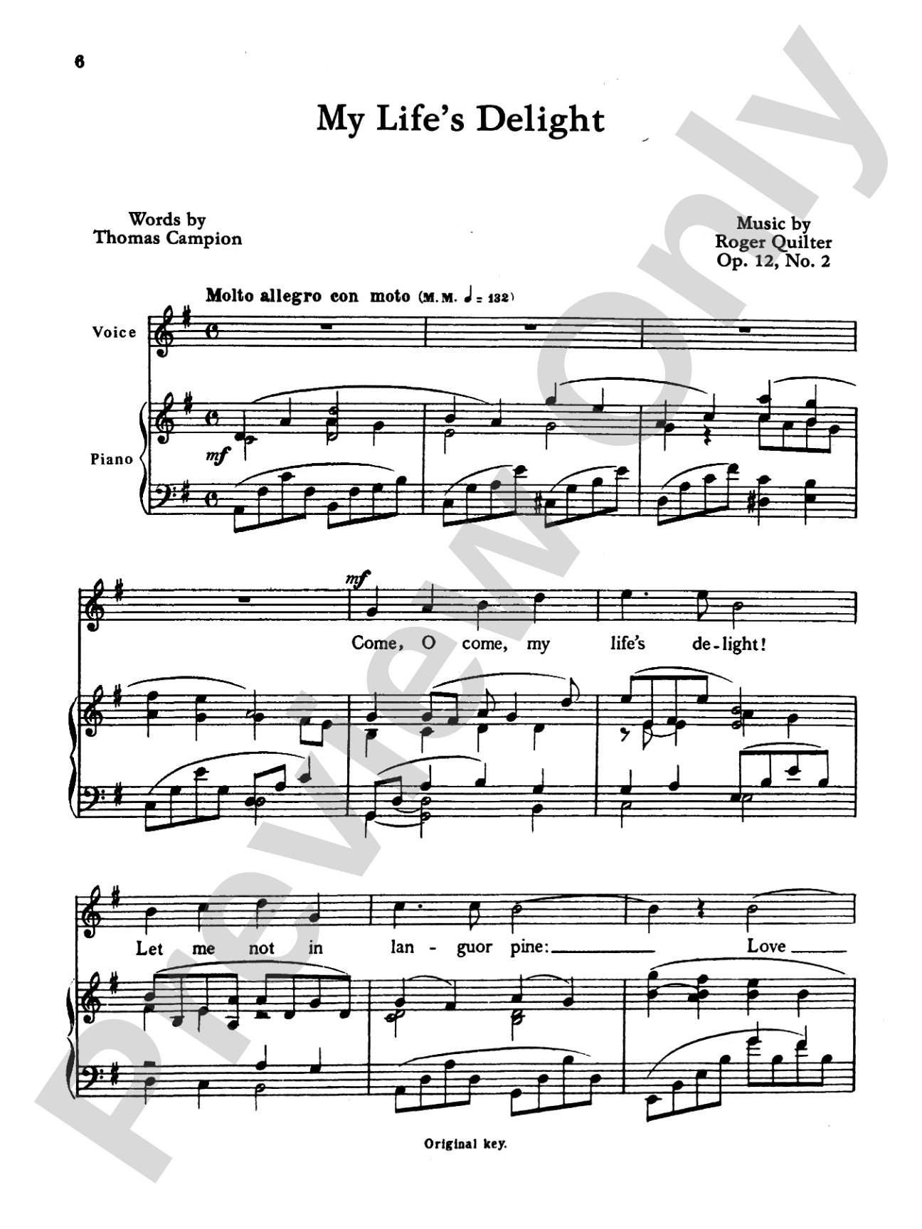 Quilter: Seven Elizabethan Lyrics, Op. 12 (High Voice, English)