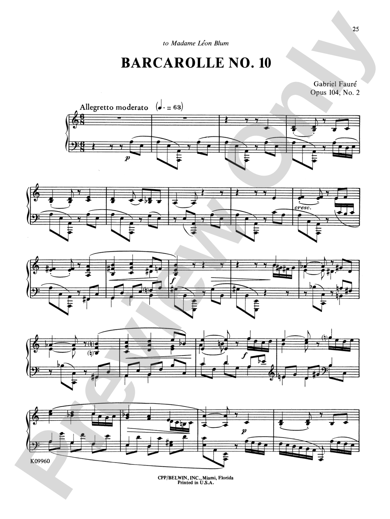 Fauré: Selected Works