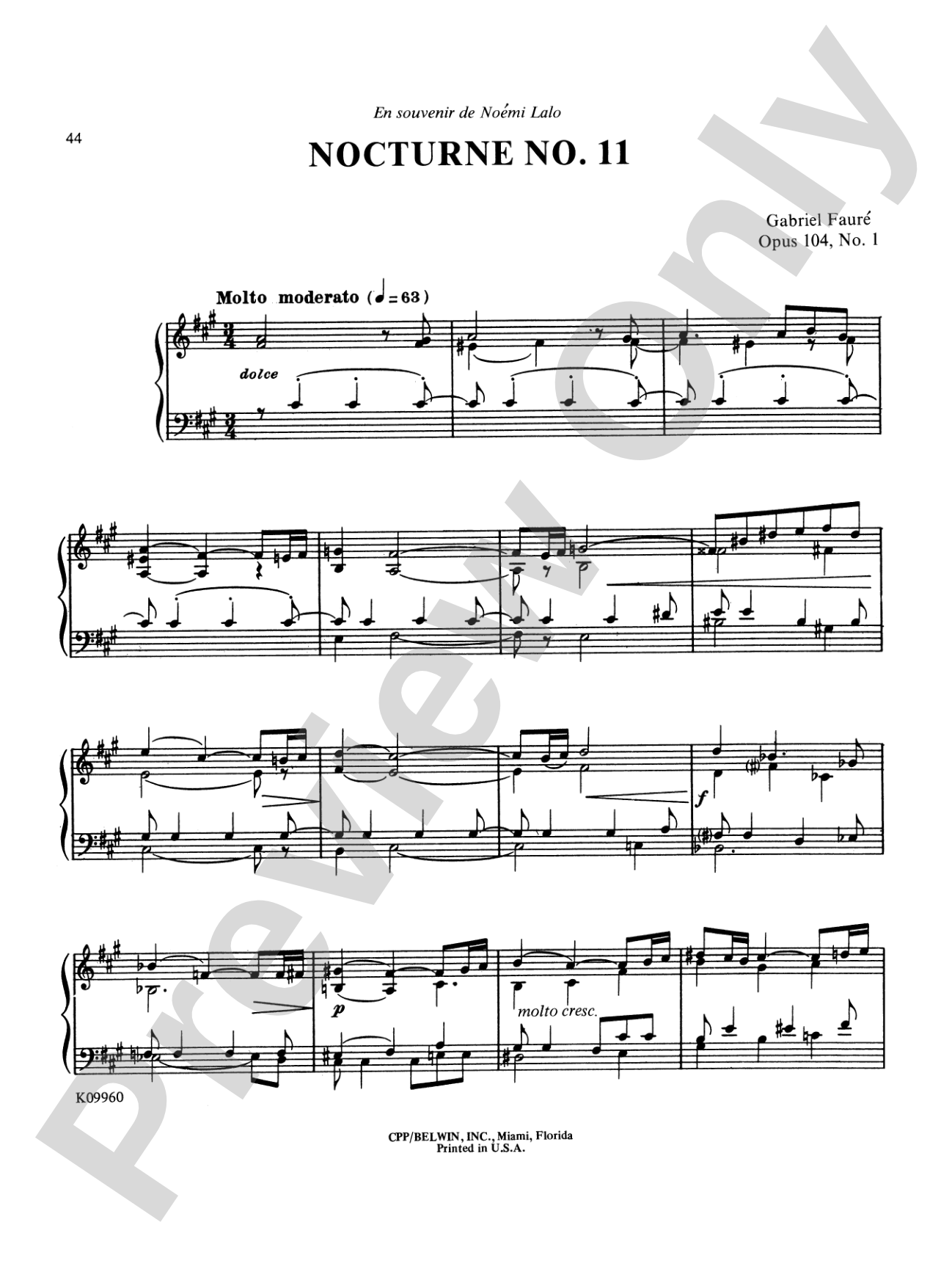 Fauré: Selected Works