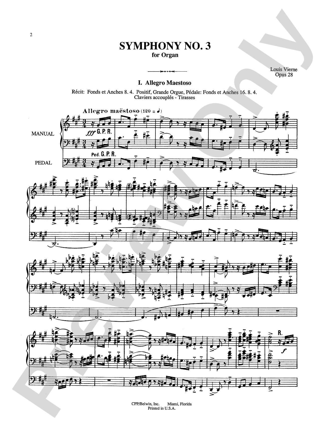Vierne: Symphony No. 3, Op. 28: Organ Sheet
