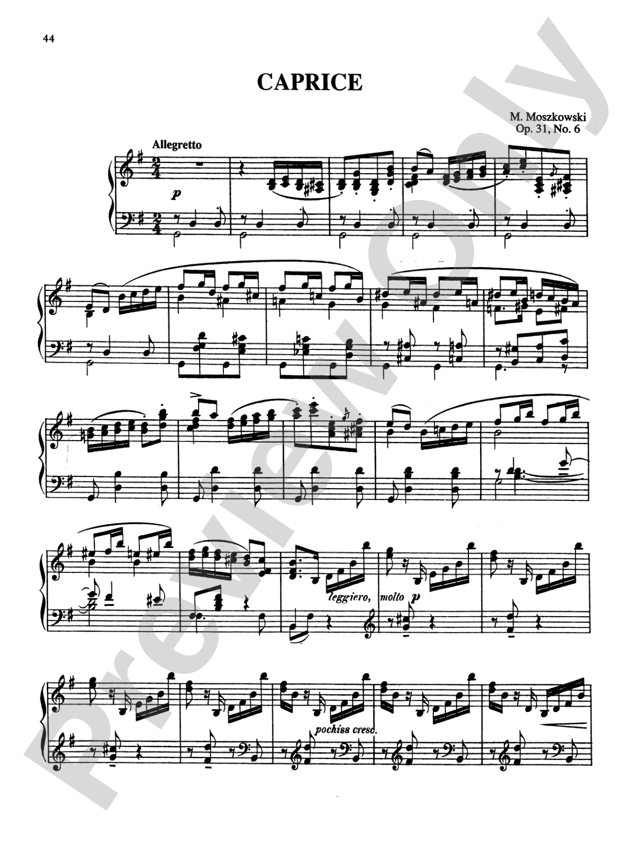 Moszkowski: Six Pieces, Op. 31