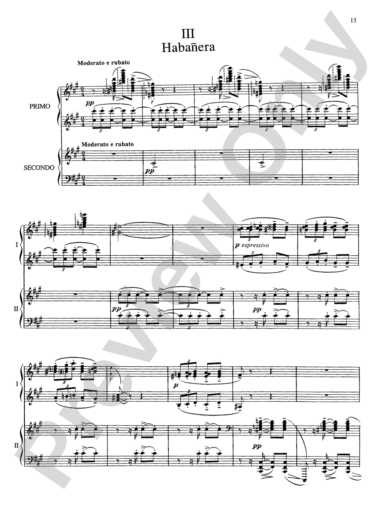 Ravel: Rhapsodie Espagnole: Piano Duet (1 Piano, 4 Hands)