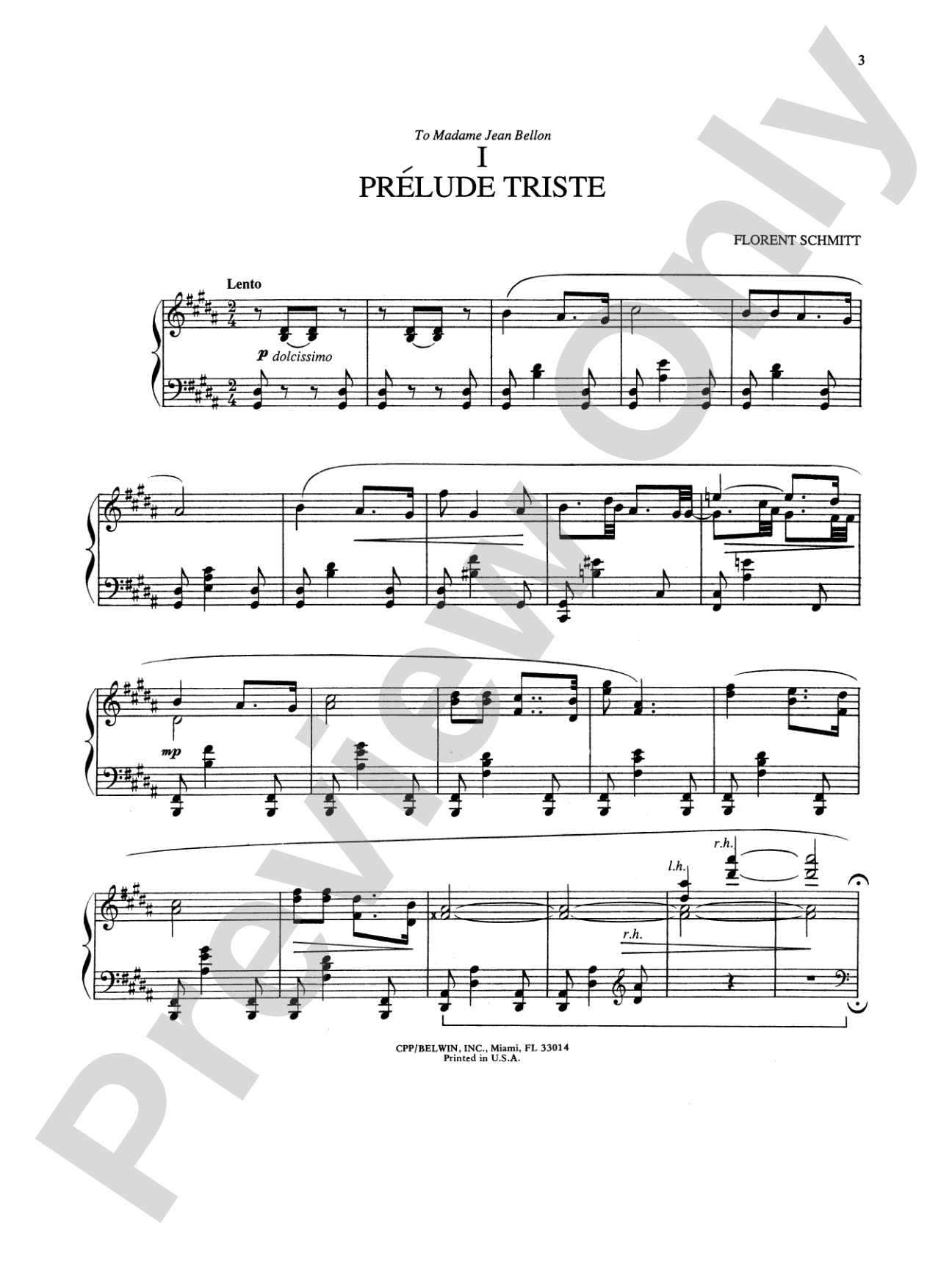 Schmitt: Three Preludes: Piano