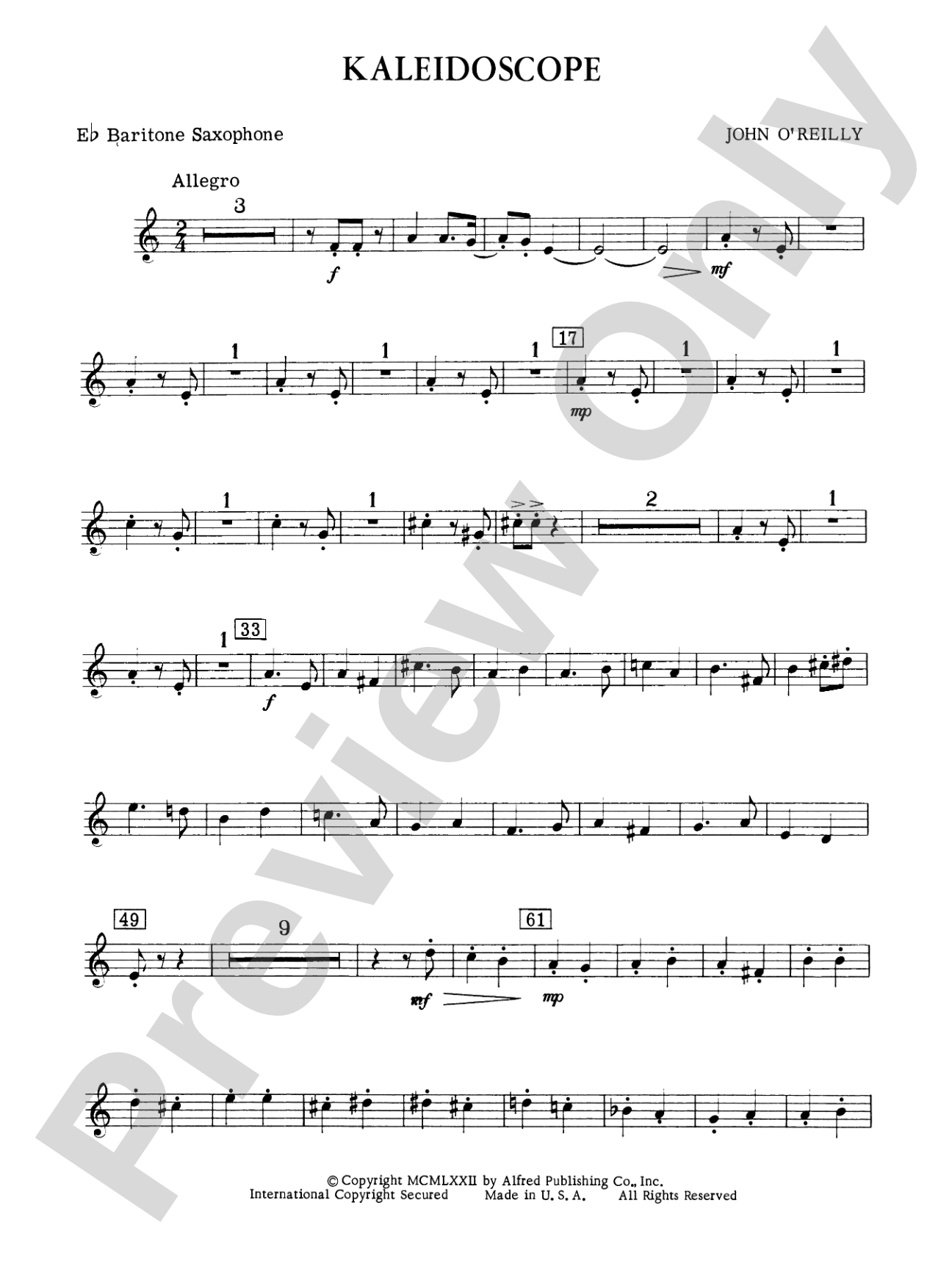Kaleidoscope: E-flat Baritone Saxophone