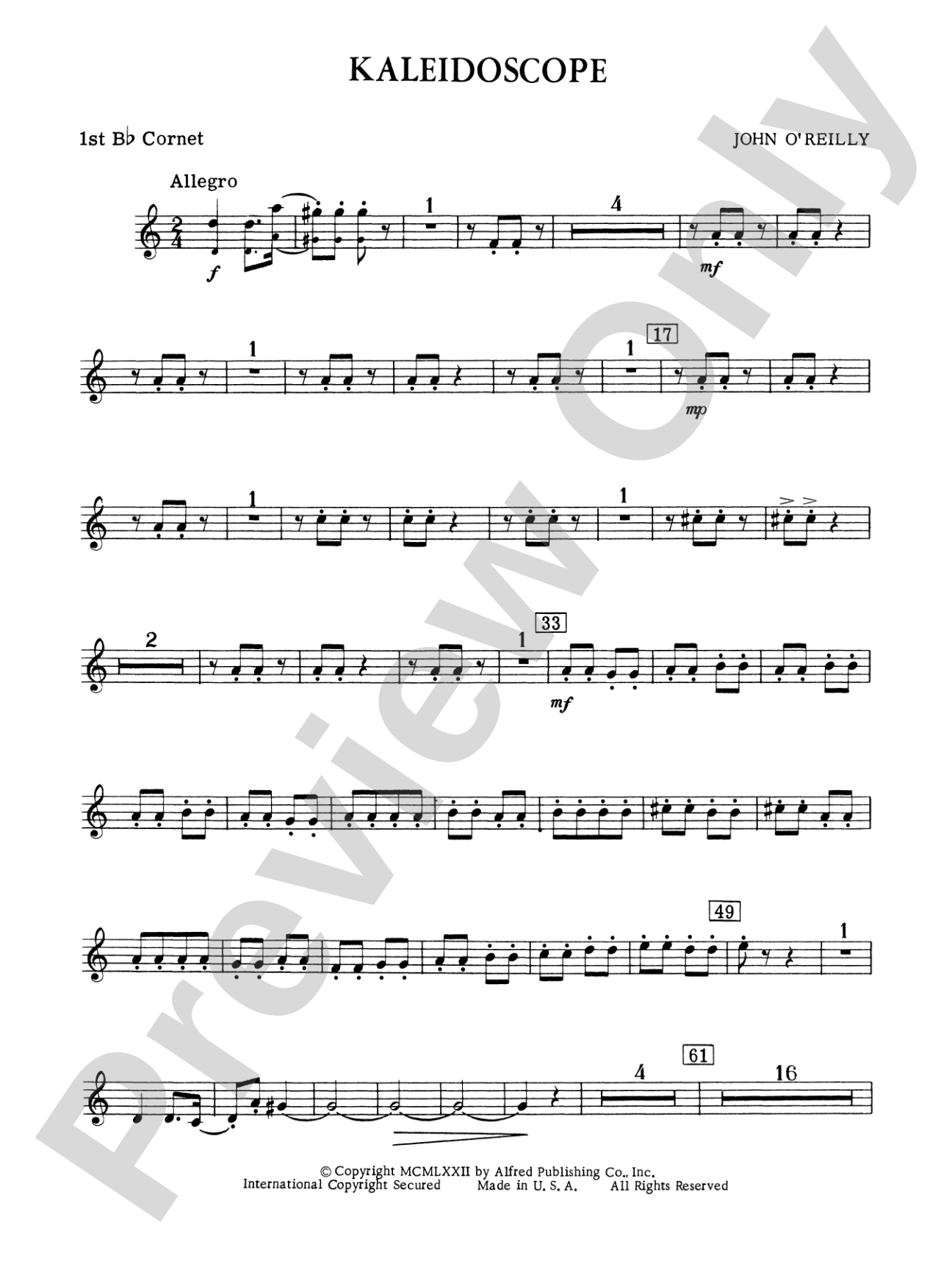 Kaleidoscope: 1st B-flat Cornet