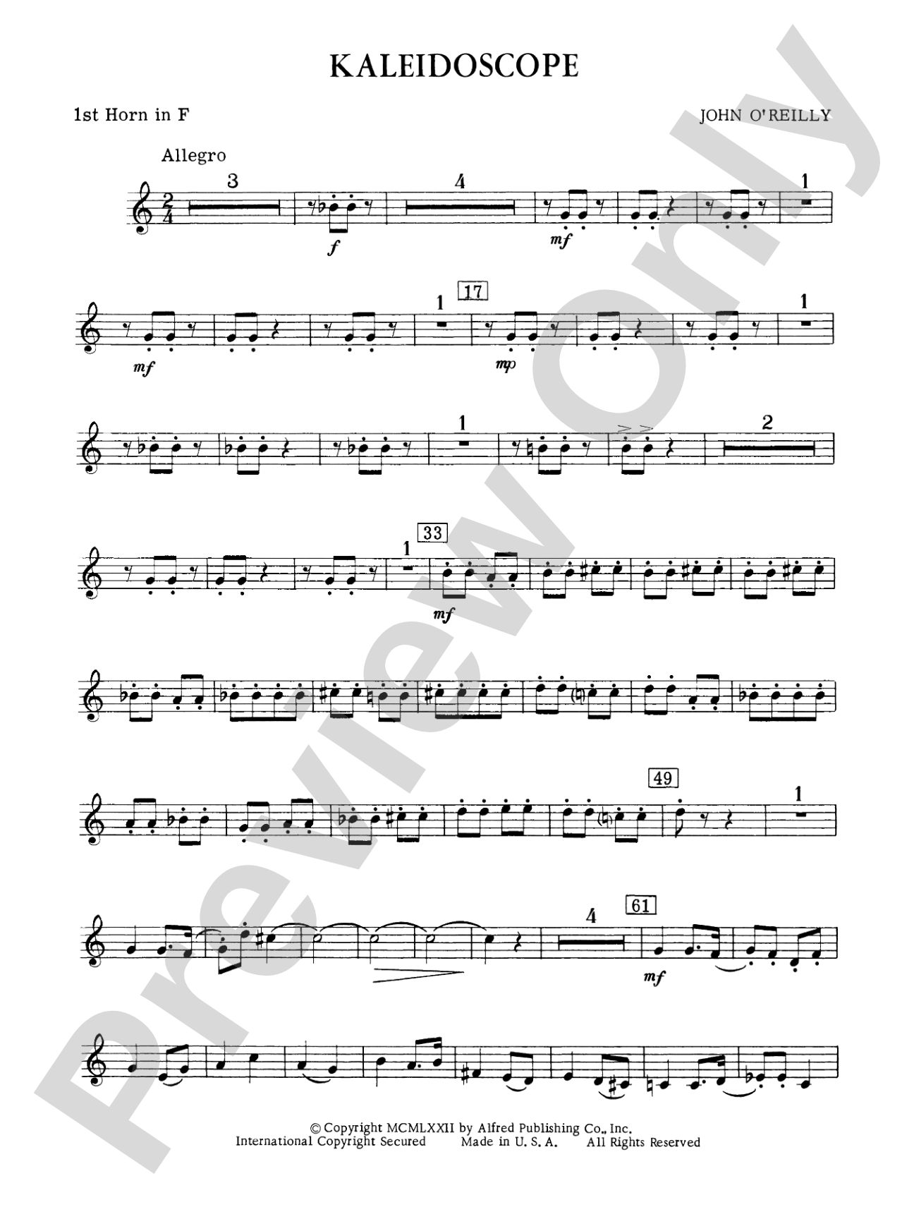 Kaleidoscope: 1st F Horn