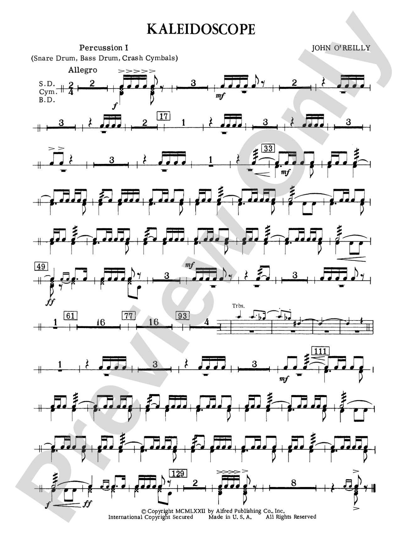 Kaleidoscope: 1st Percussion