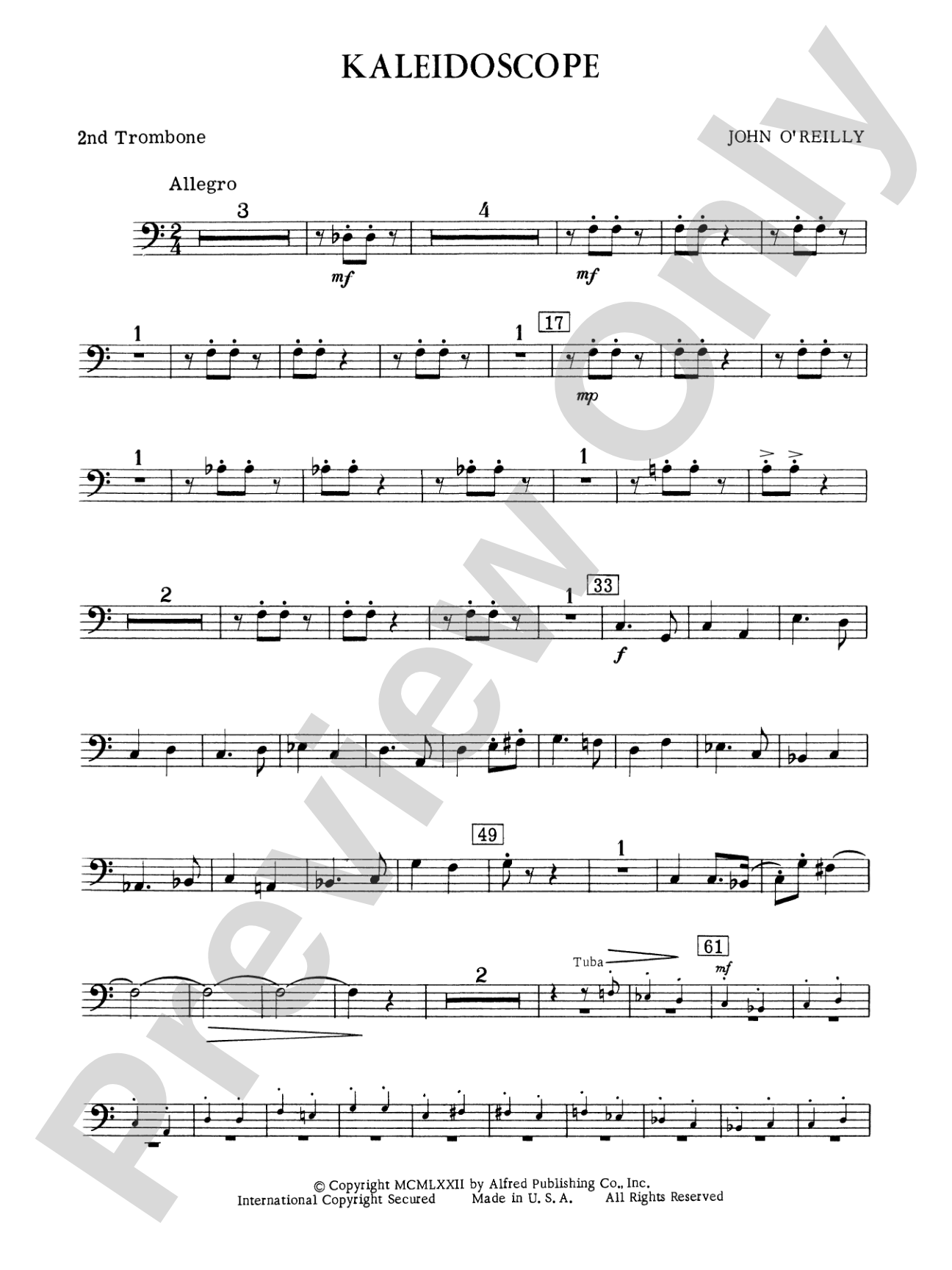 Kaleidoscope: 2nd Trombone