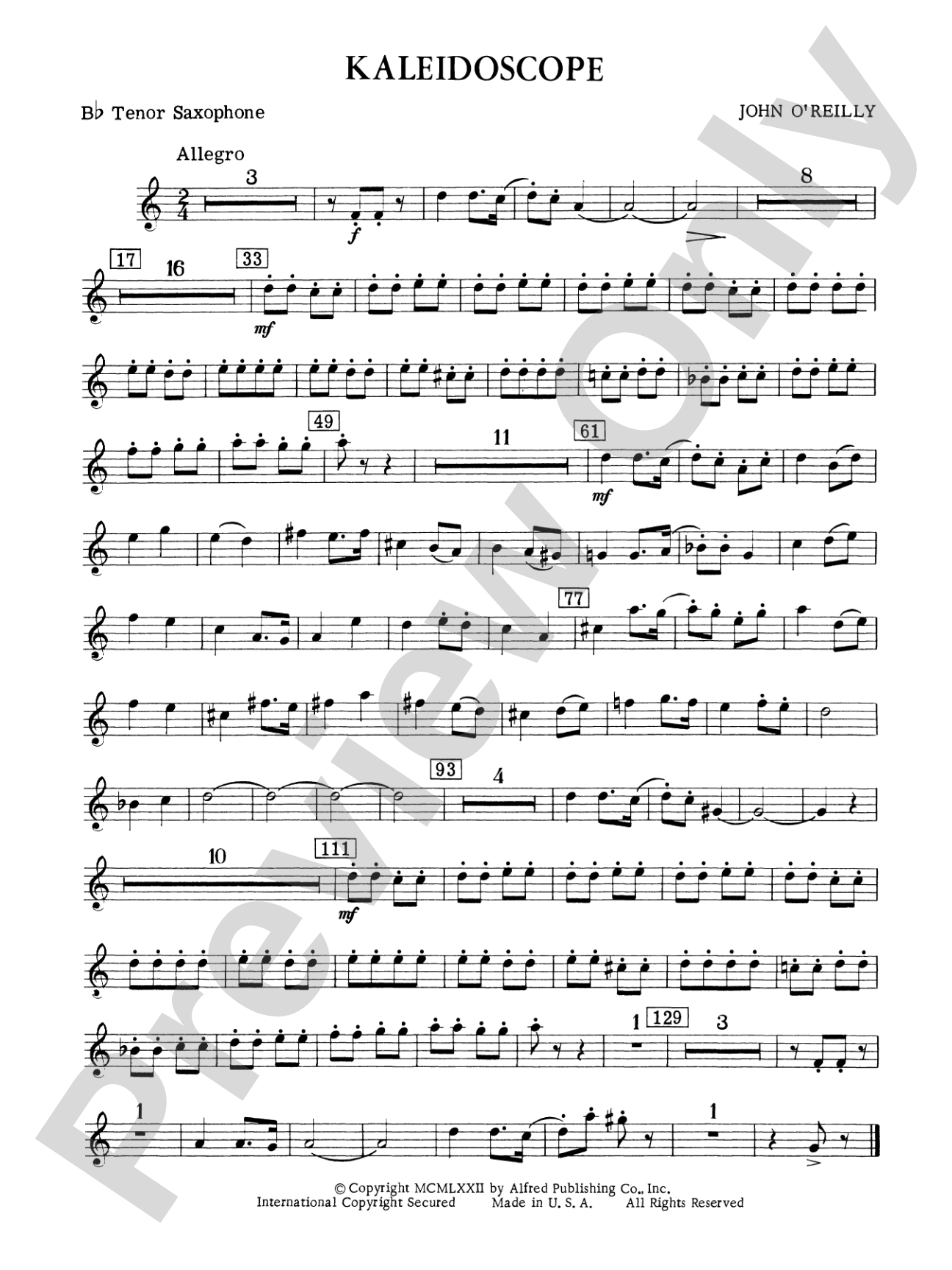 Kaleidoscope: B-flat Tenor Saxophone