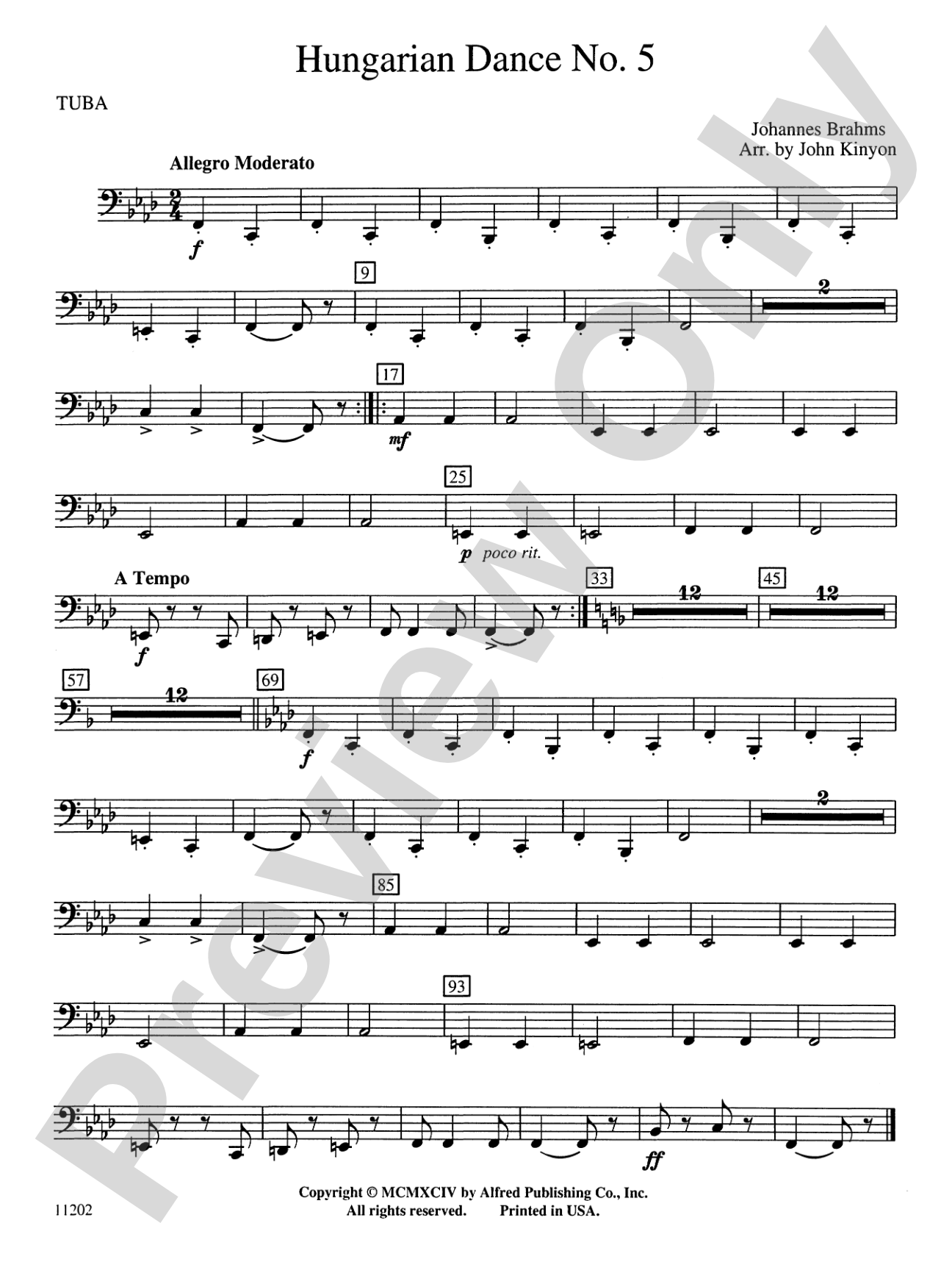 Hungarian Dance No. 5: Tuba