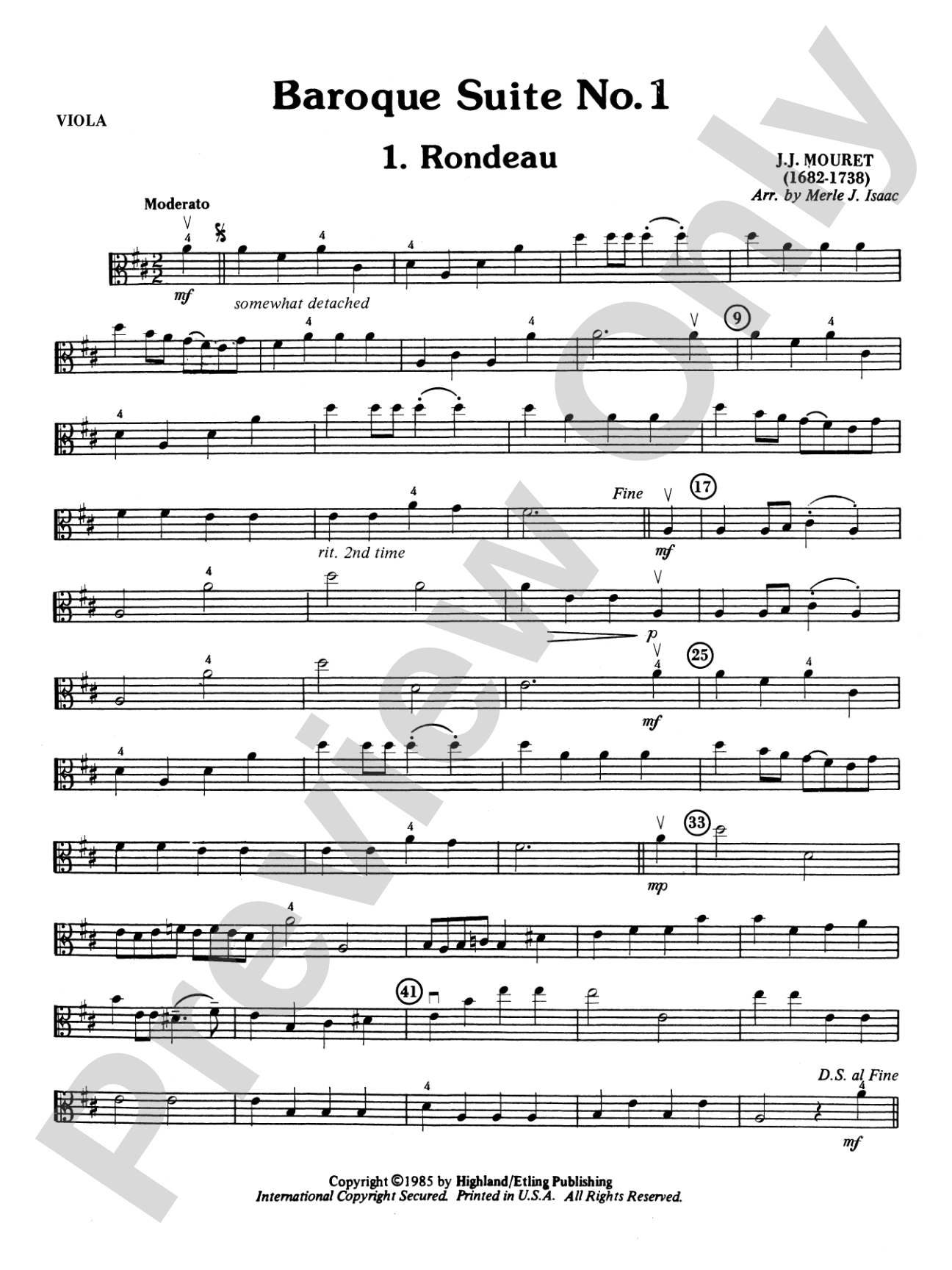 Baroque Suite No. 1: Viola