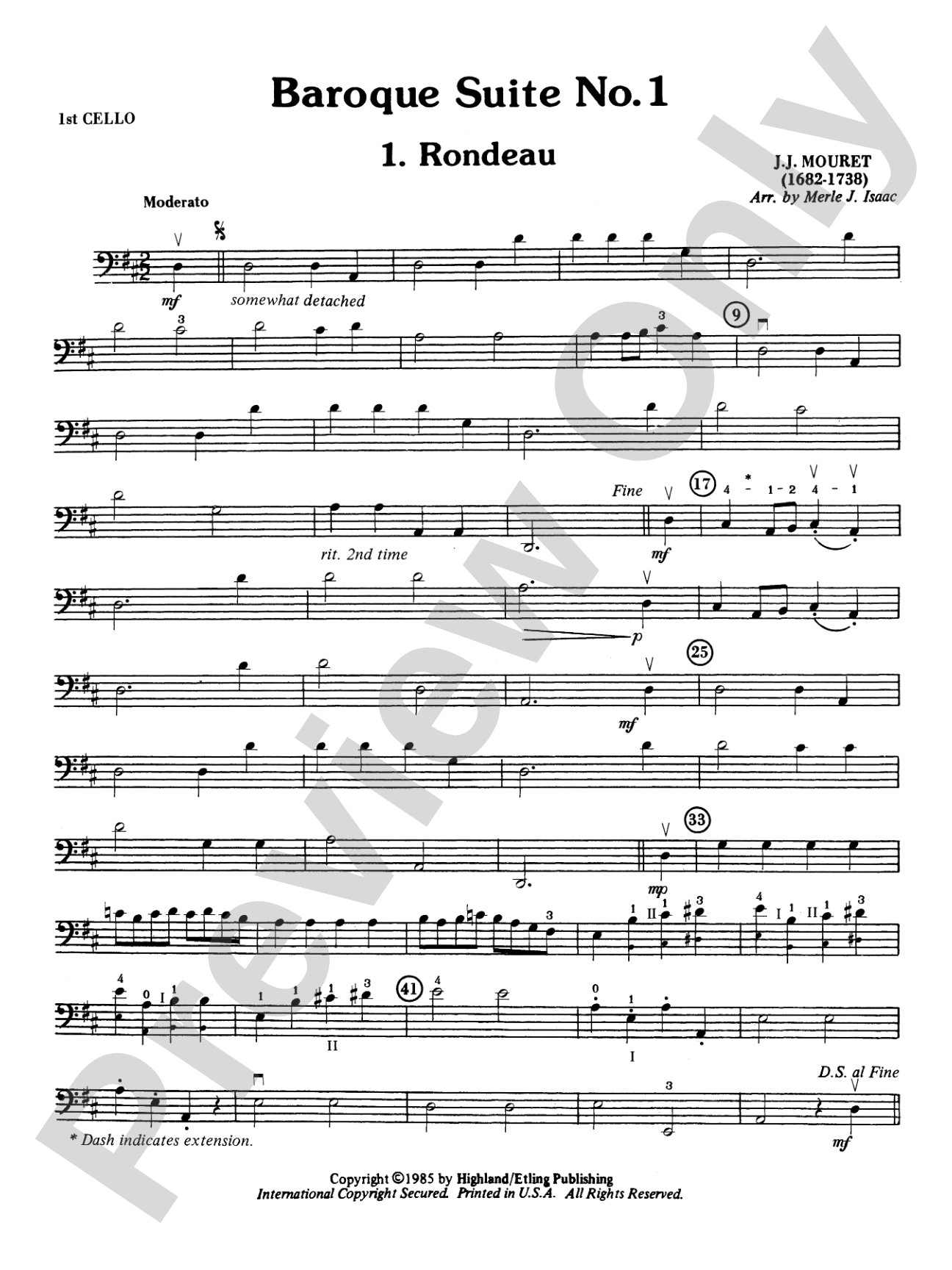 Baroque Suite No. 1: Cello