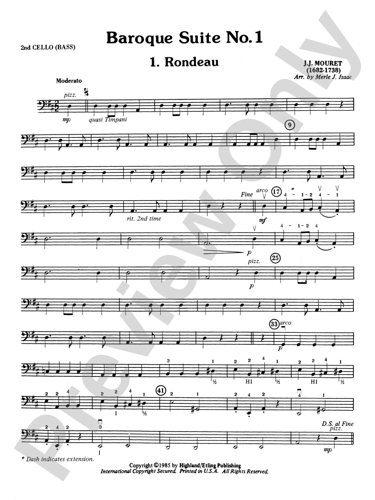 Baroque Suite No. 1: 2nd Cello