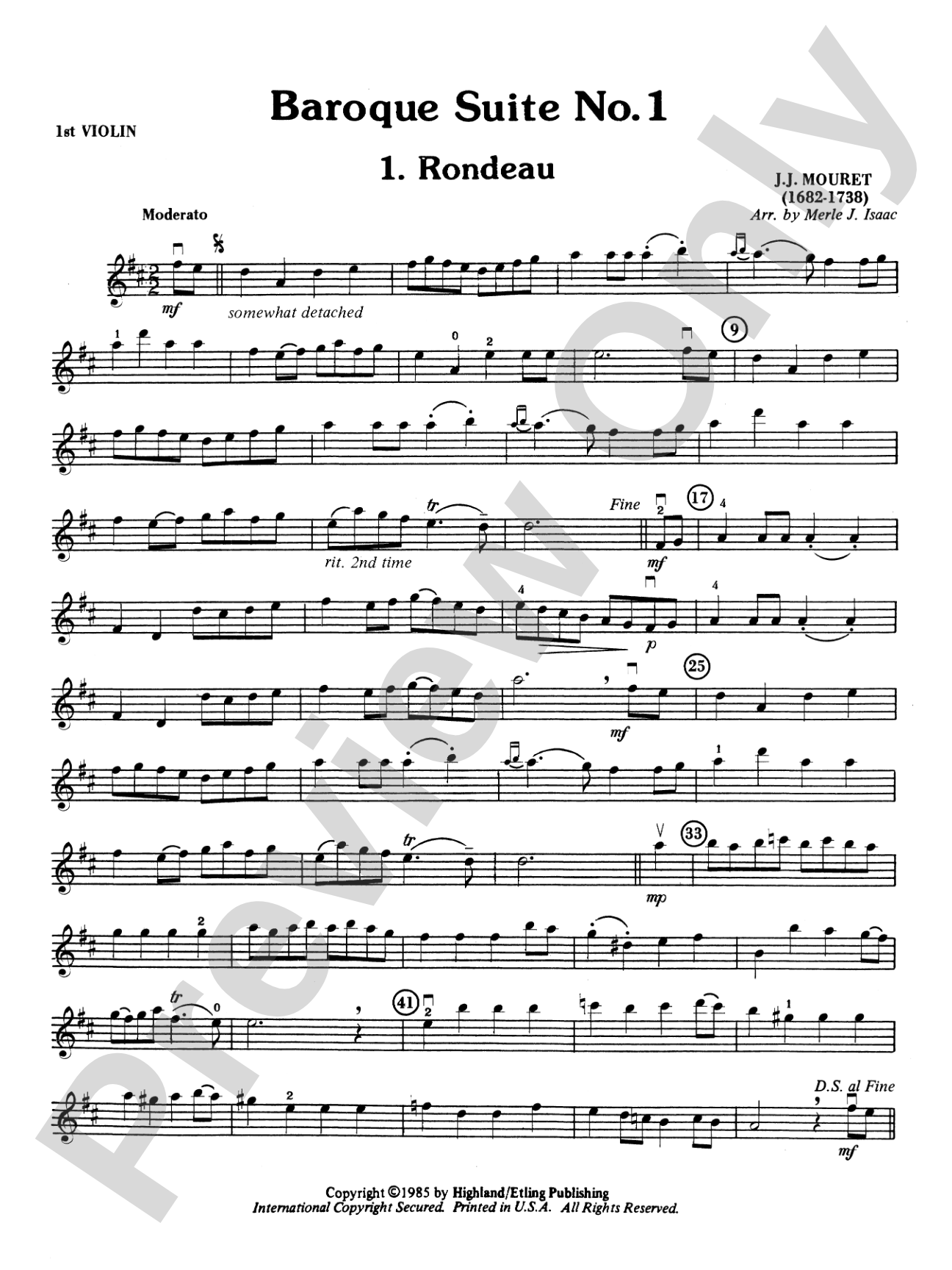 Baroque Suite No. 1: 1st Violin