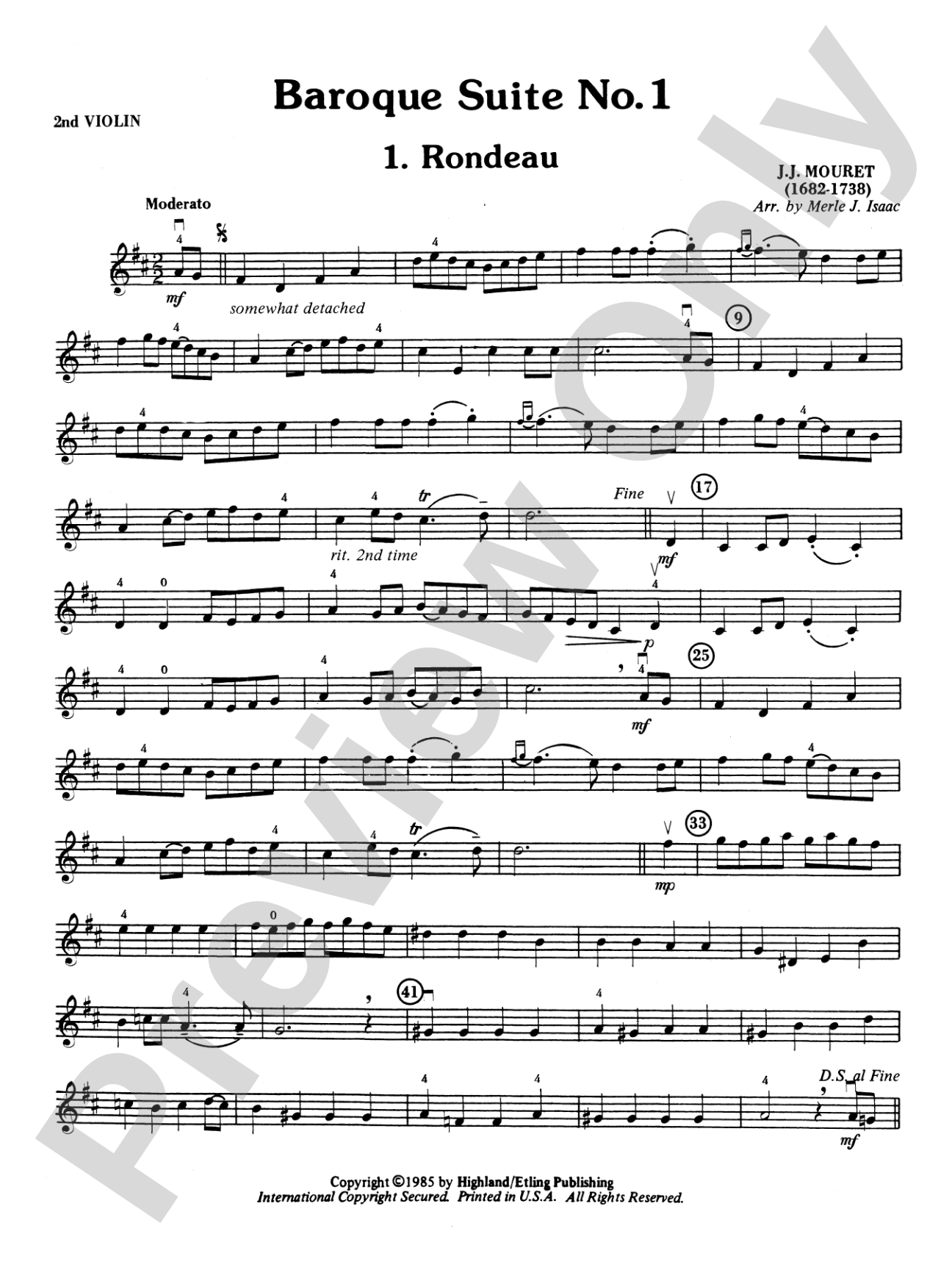 Baroque Suite No. 1: 2nd Violin