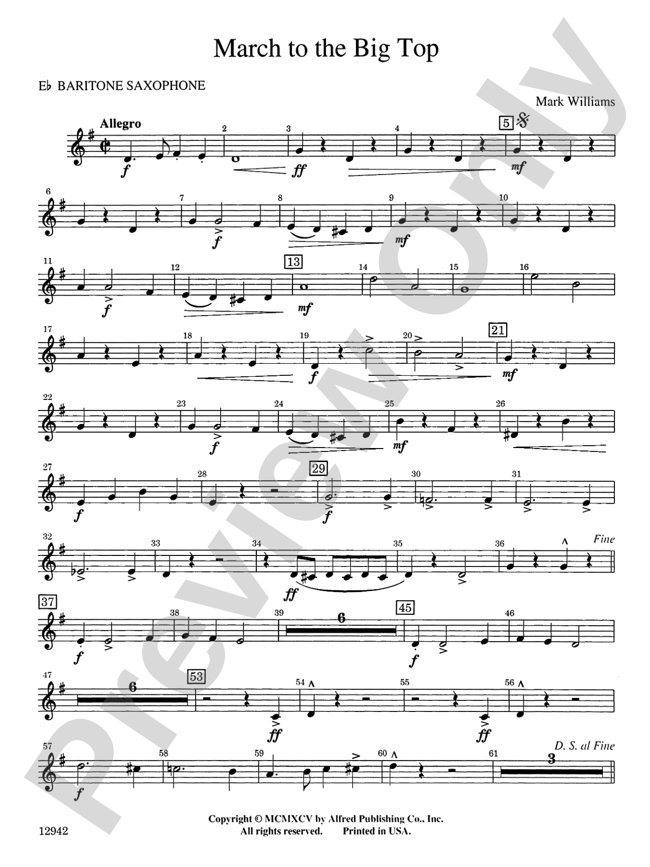 March to the Big Top: E-flat Baritone Saxophone
