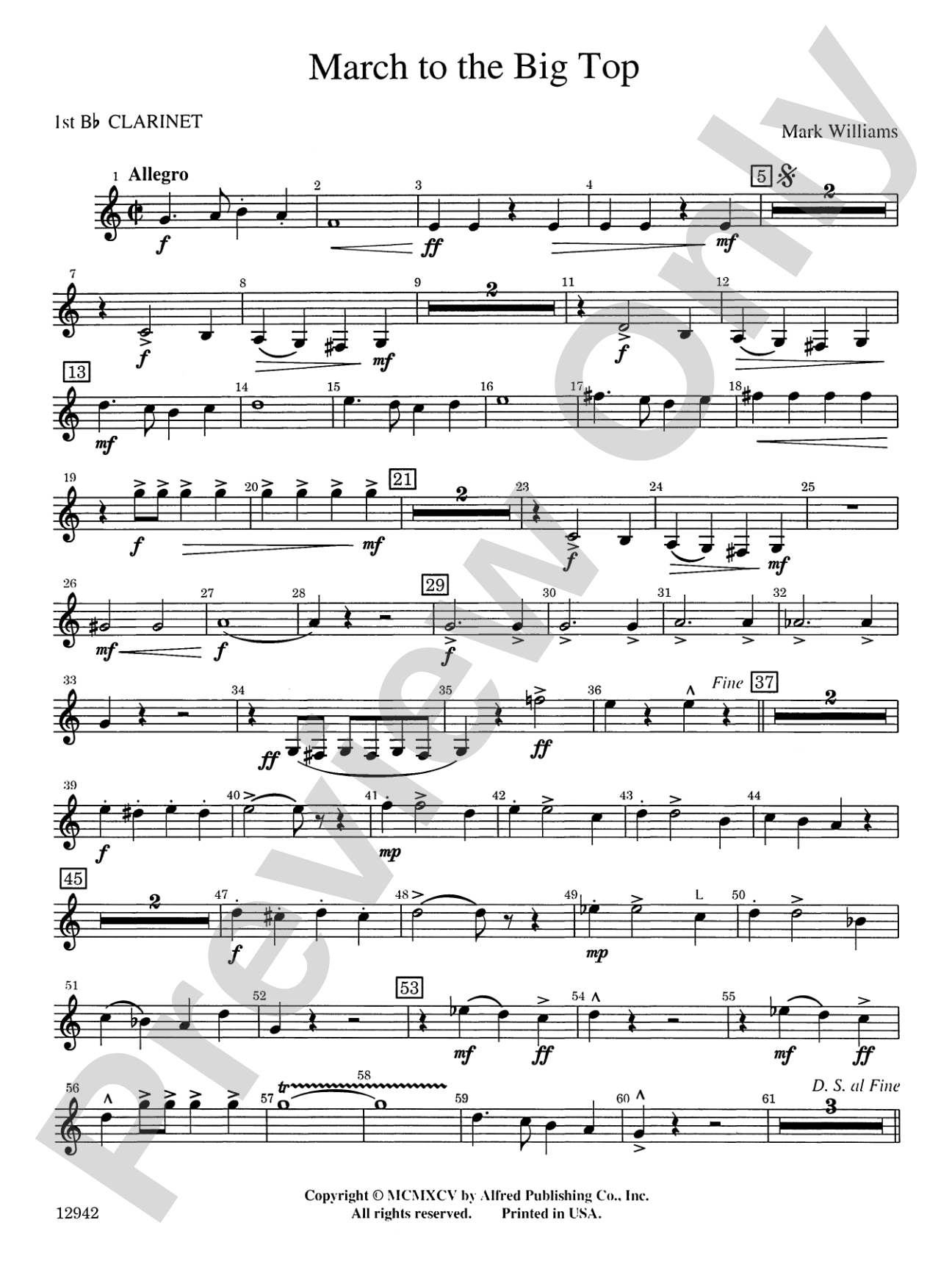 March to the Big Top: 1st B-flat Clarinet