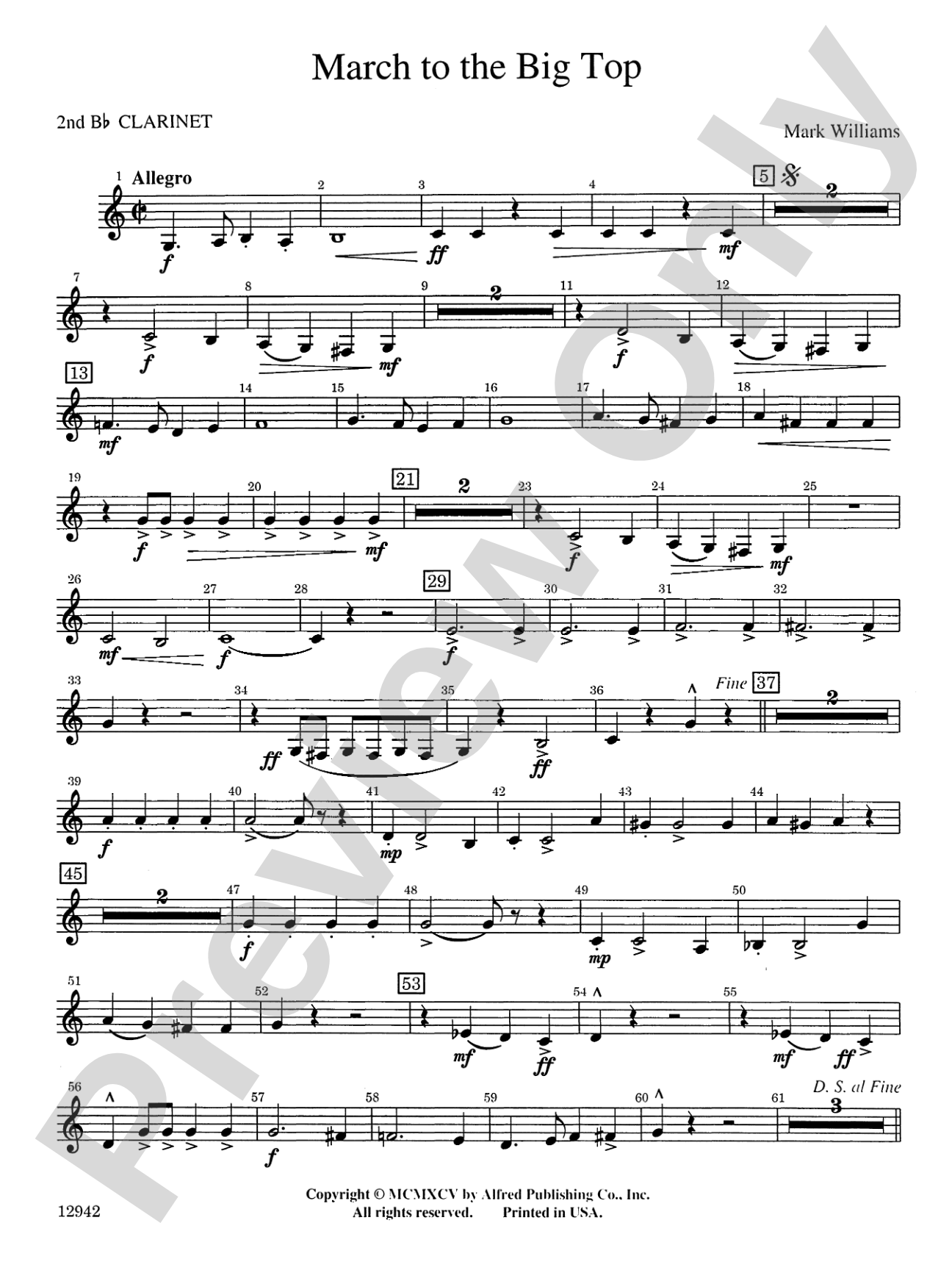 March to the Big Top: 2nd B-flat Clarinet