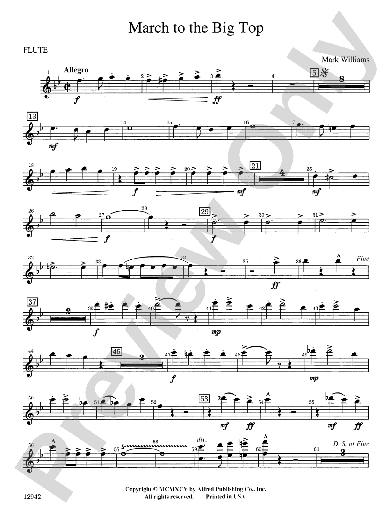 March to the Big Top: Flute