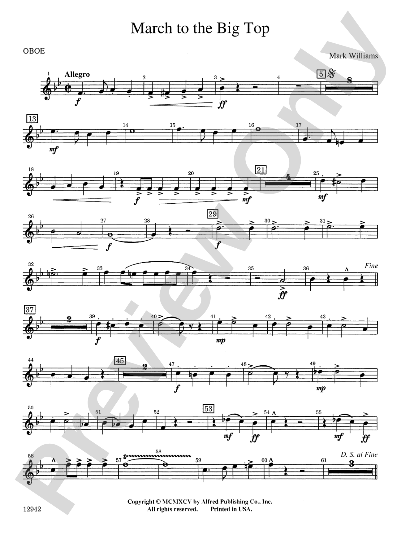 March to the Big Top: Oboe