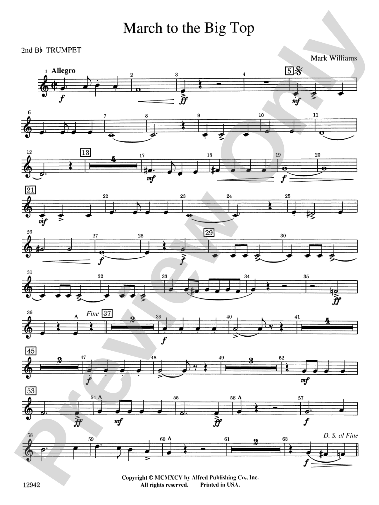 March to the Big Top: 2nd B-flat Trumpet
