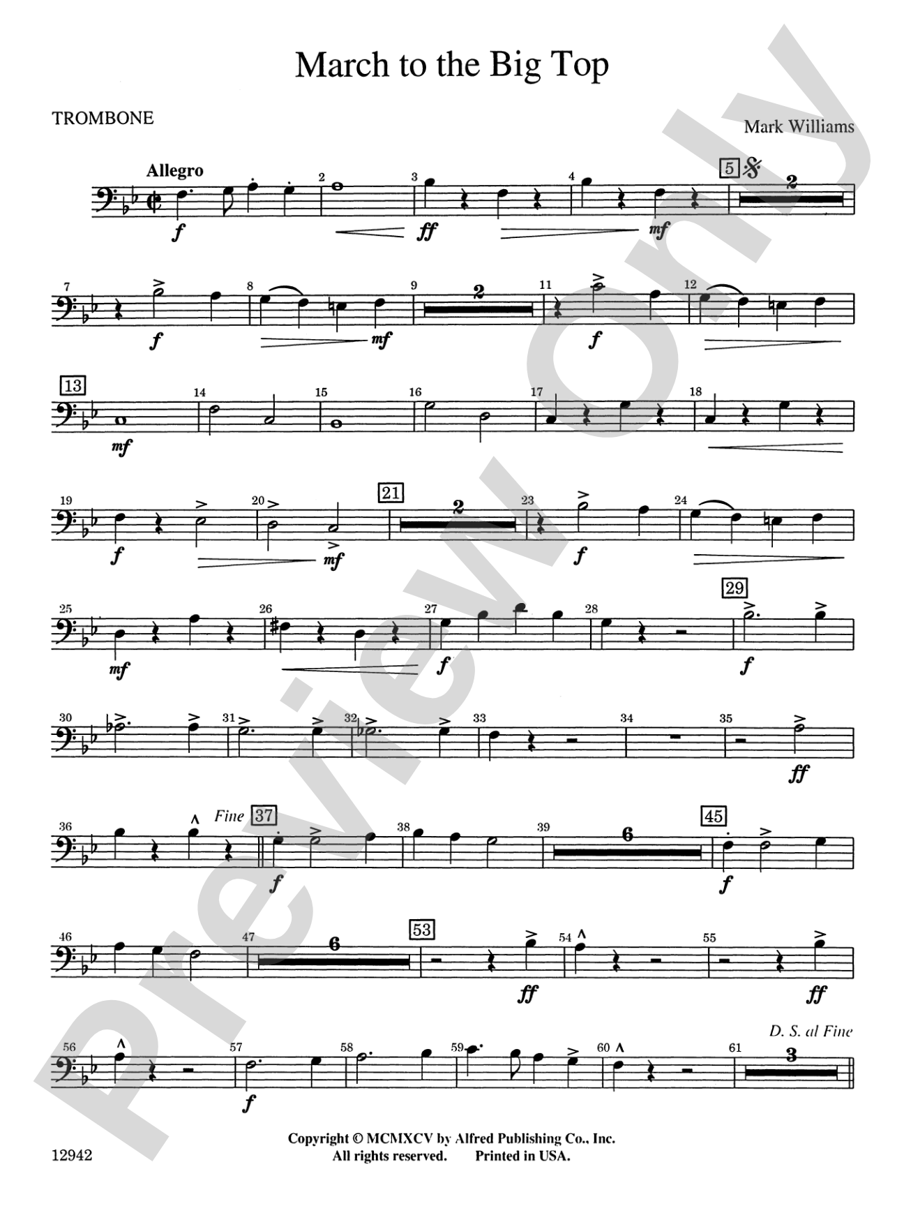 March to the Big Top: 1st Trombone