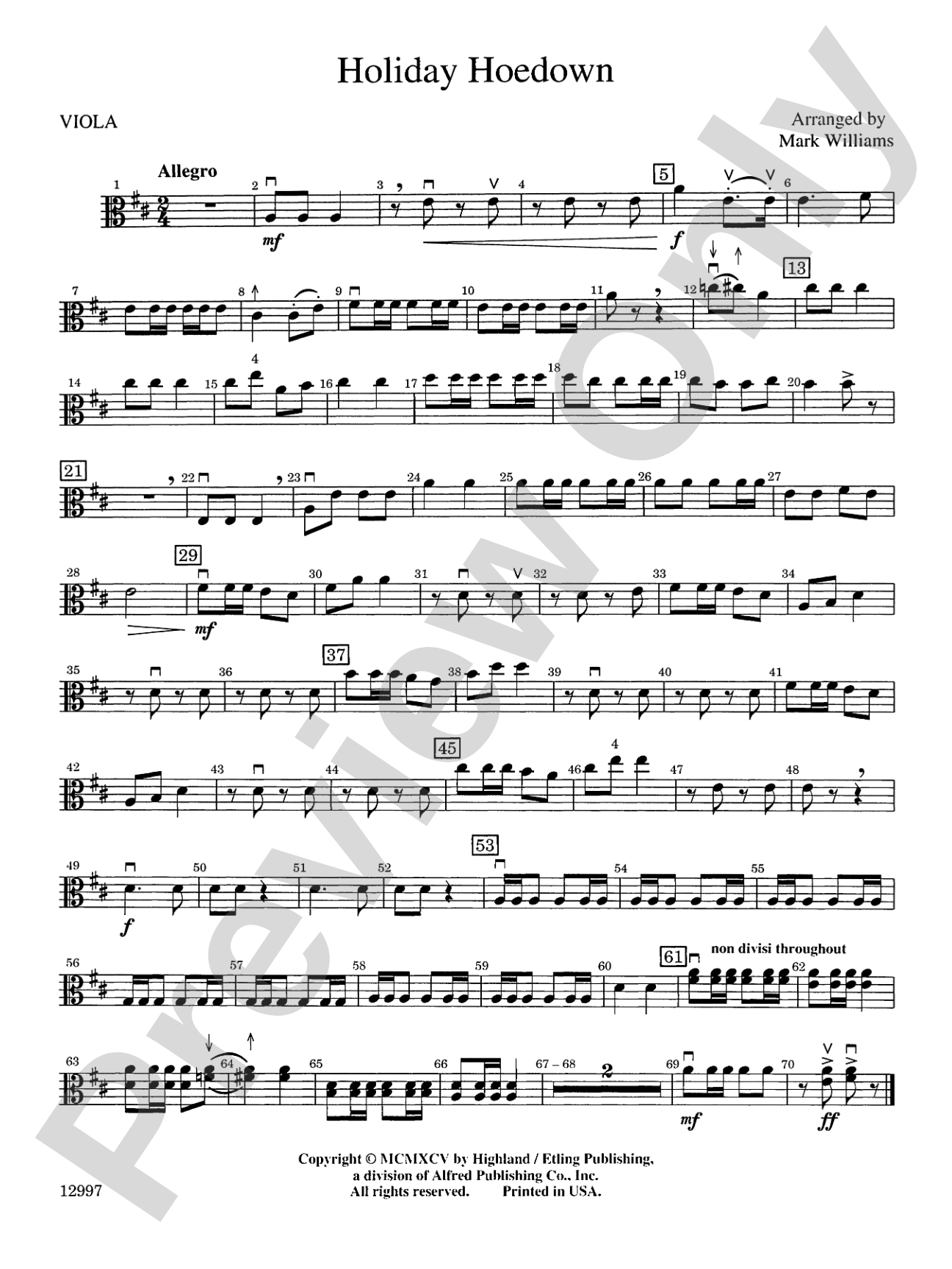 Holiday Hoedown: Viola