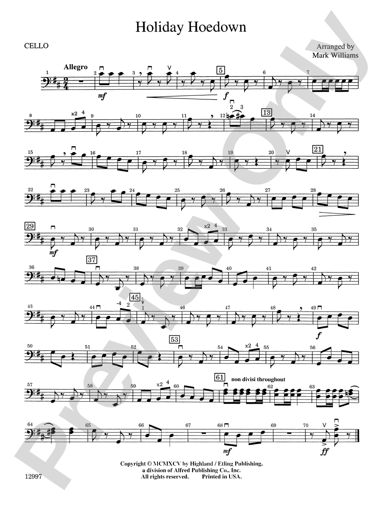 Holiday Hoedown: Cello