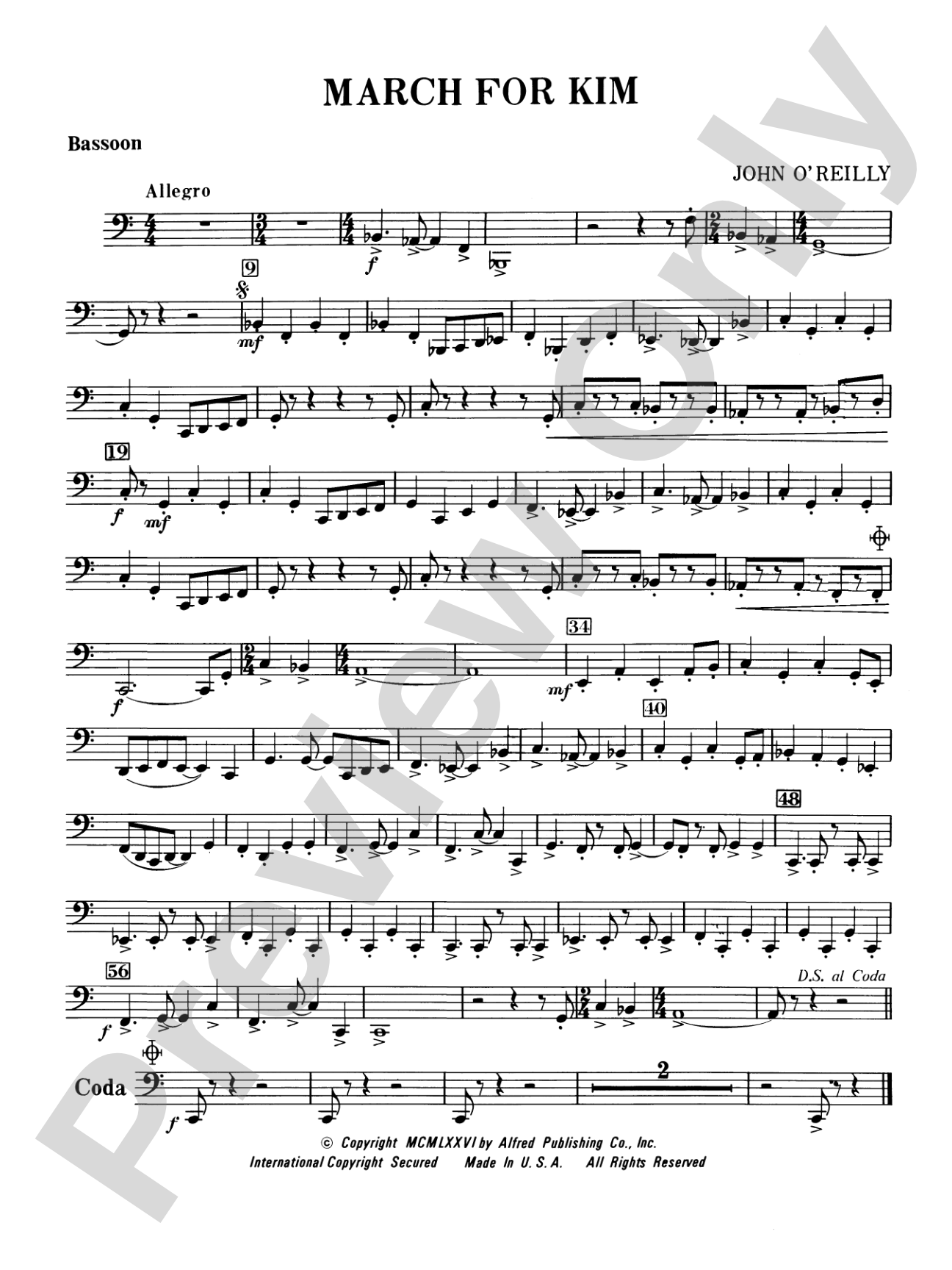 March for Kim: Bassoon