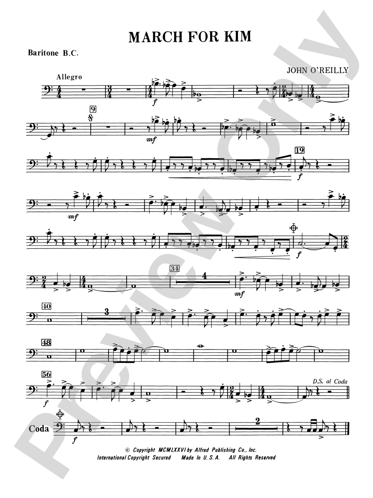 March for Kim: Baritone B.C.