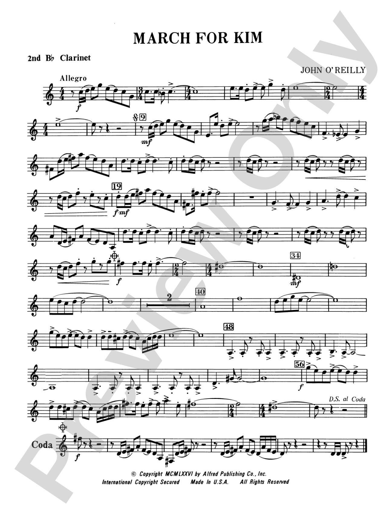 March for Kim: 2nd B-flat Clarinet
