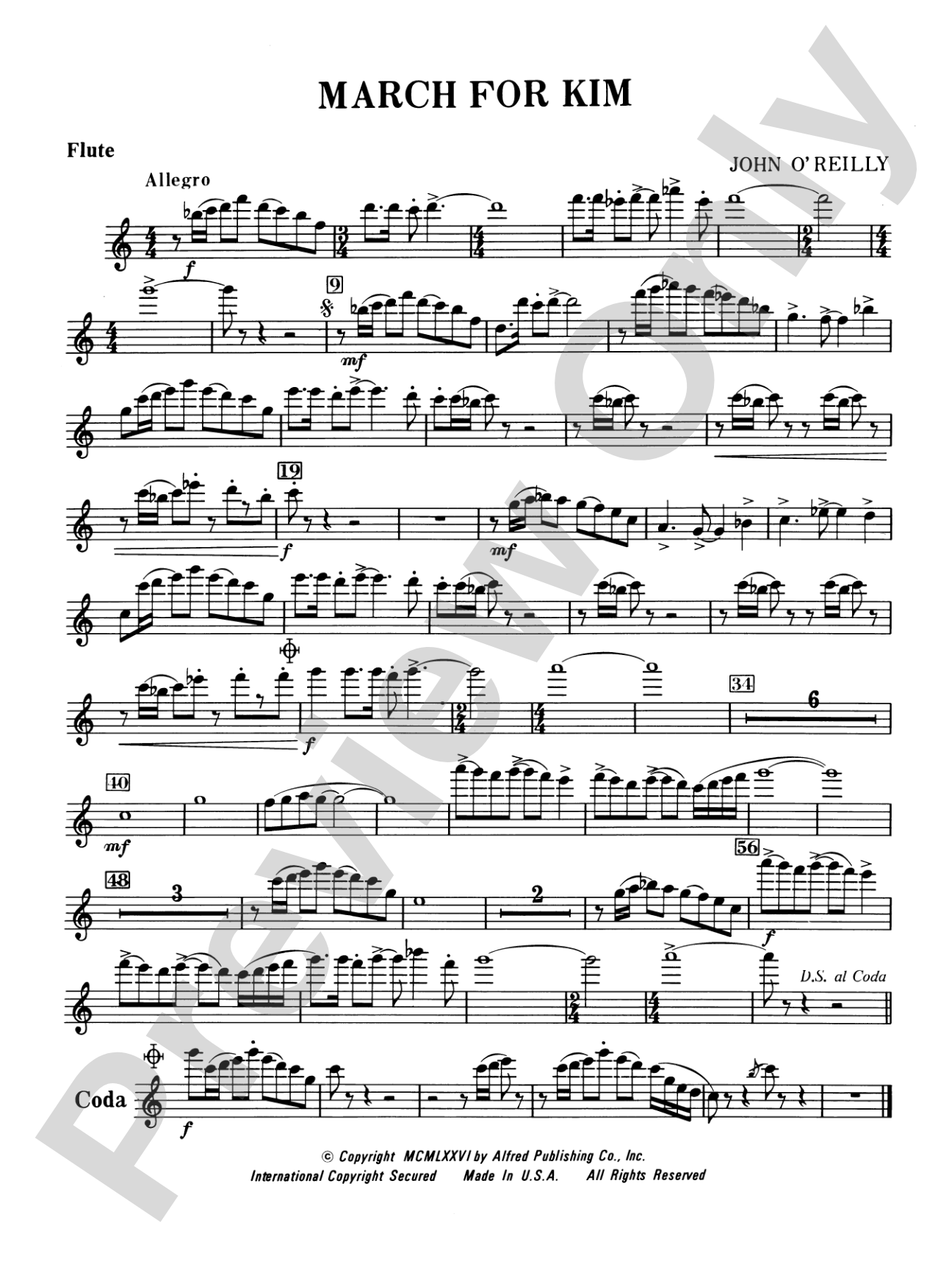 March for Kim: Flute
