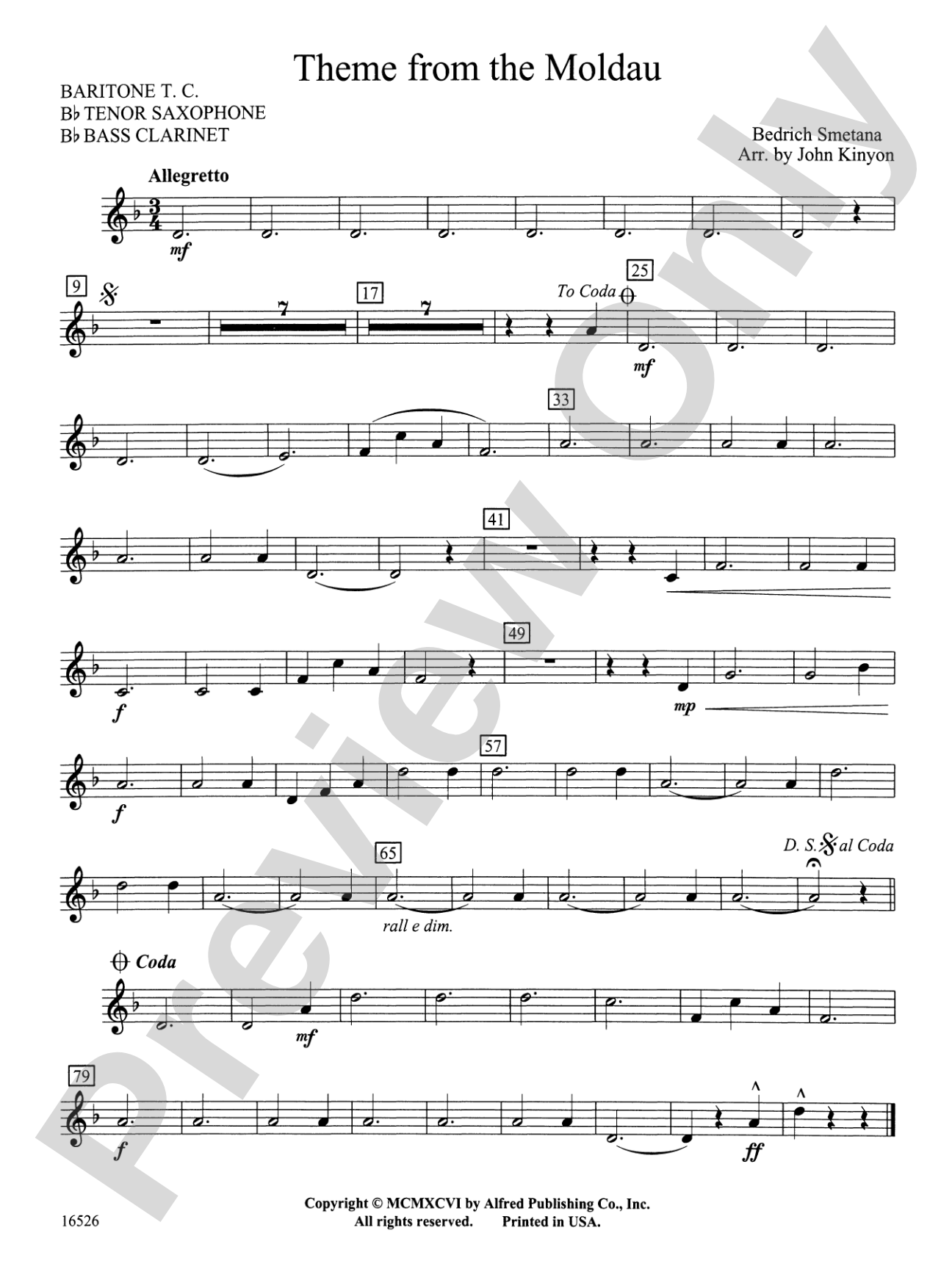 Theme from "The Moldau": Baritone T.C.