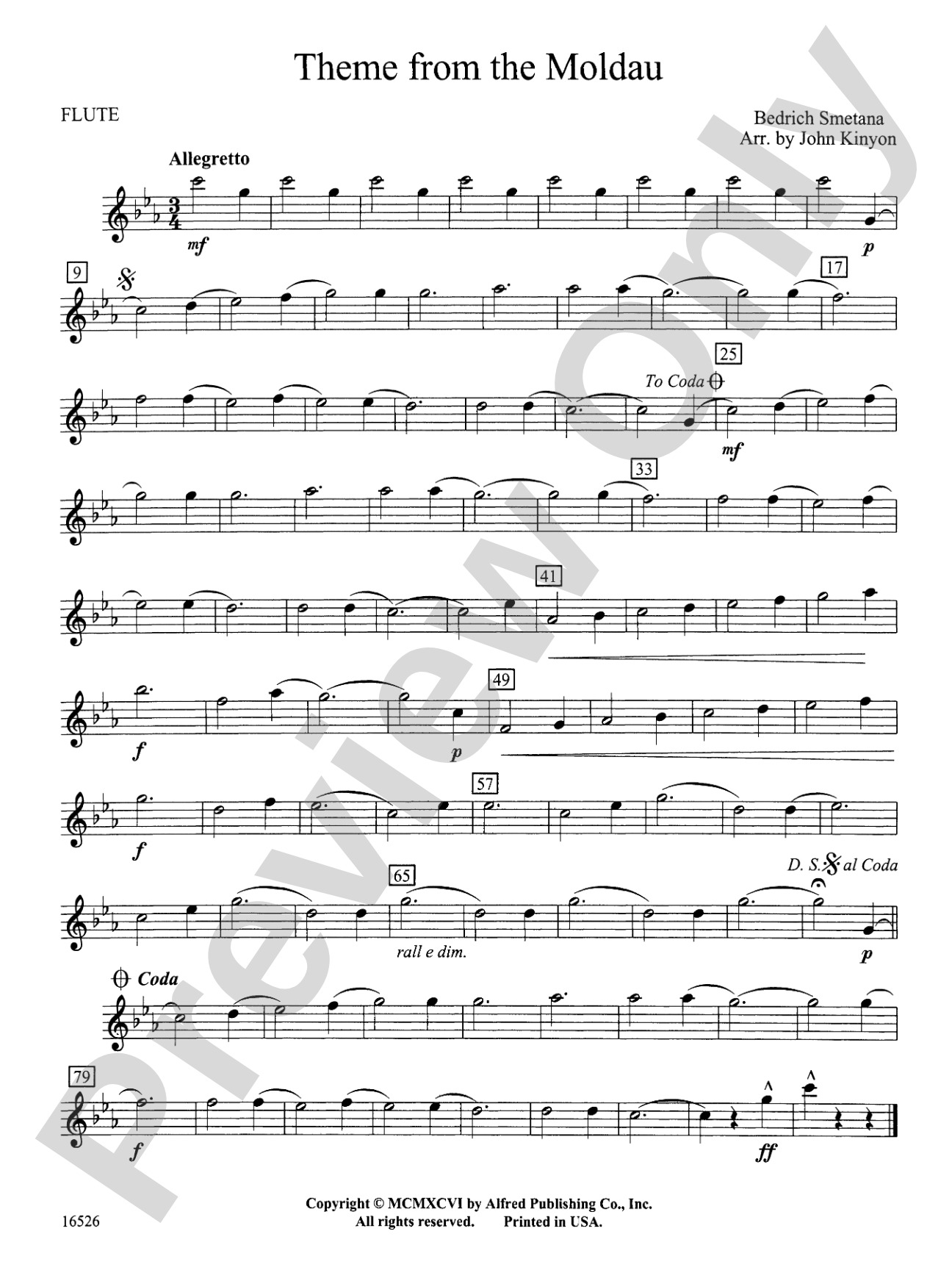 Theme from "The Moldau": Flute
