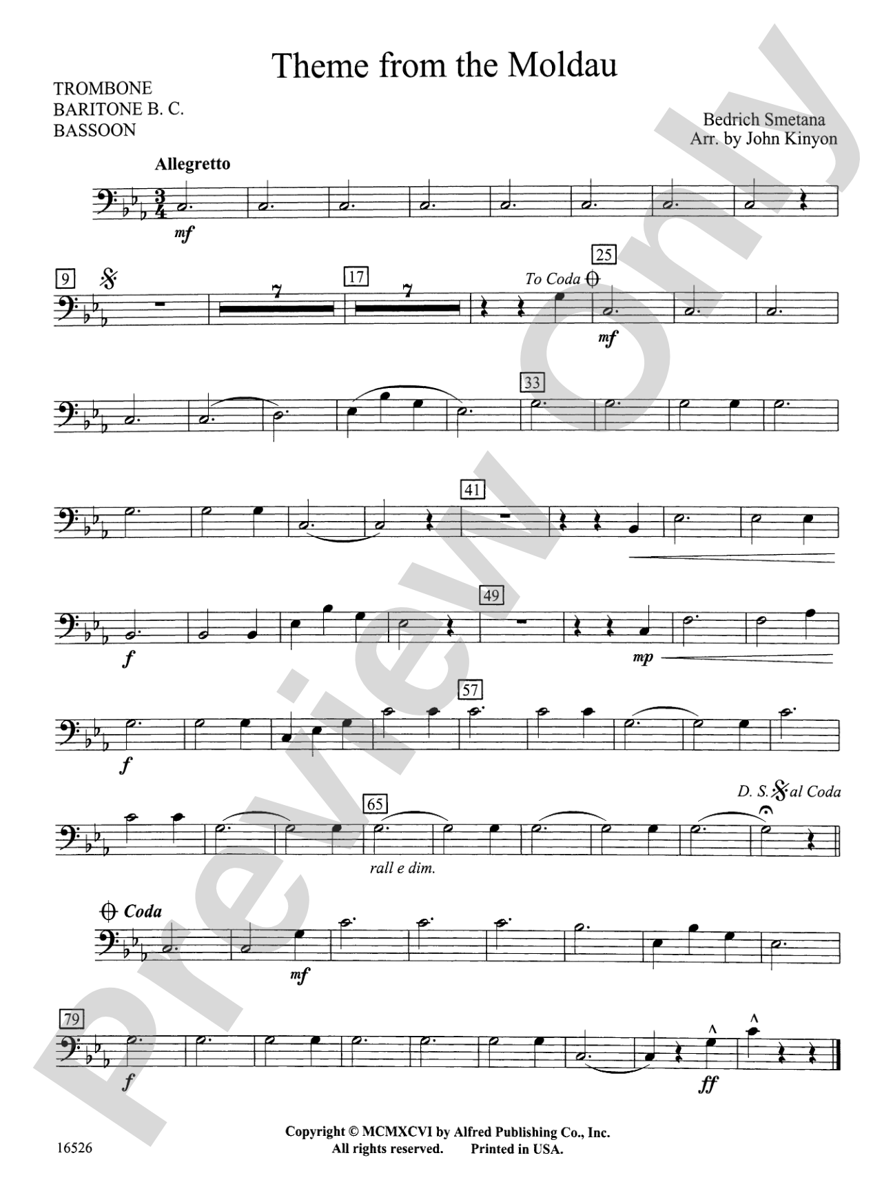 Theme from "The Moldau": 1st Trombone