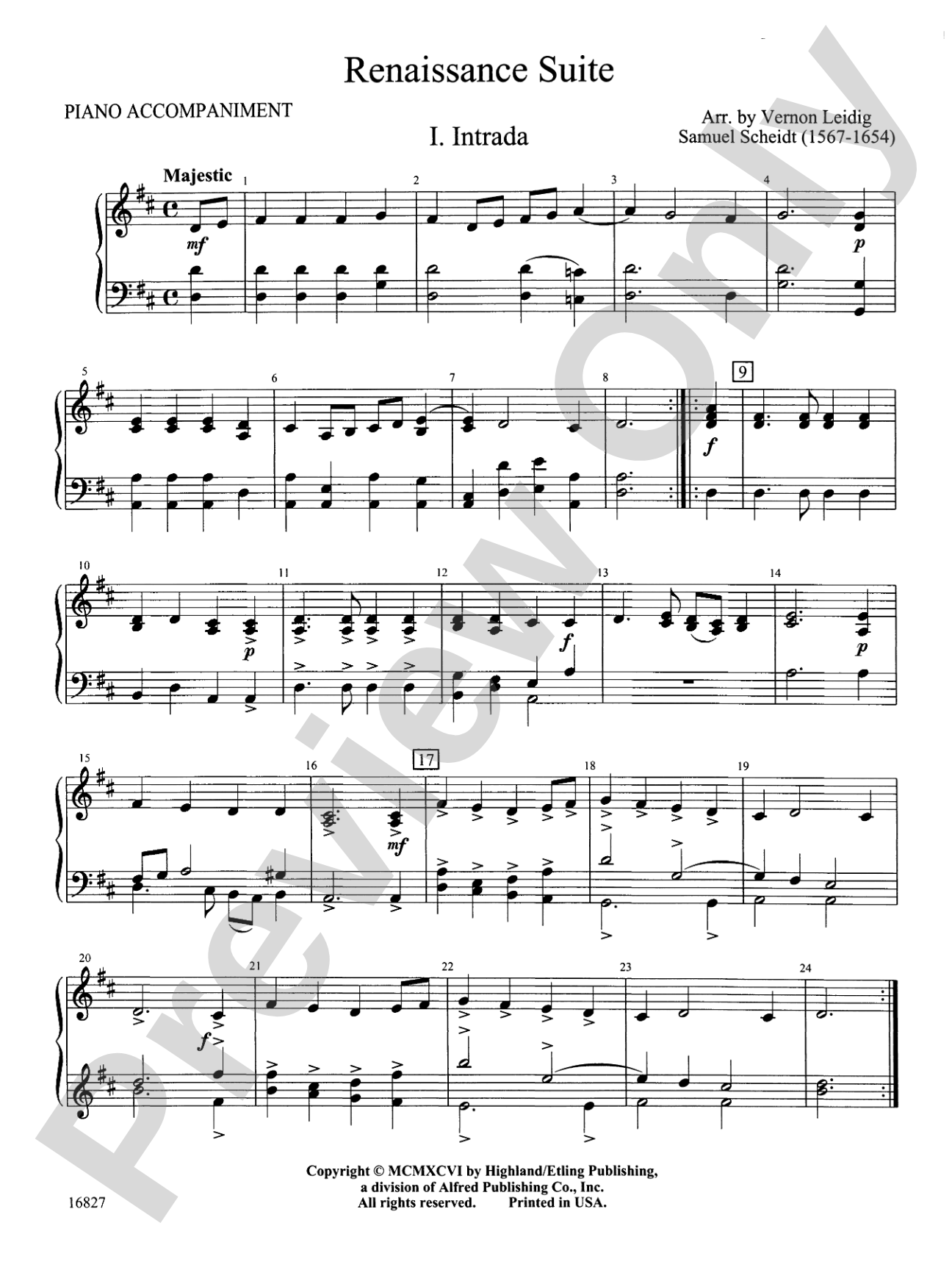Renaissance Suite: Piano Accompaniment