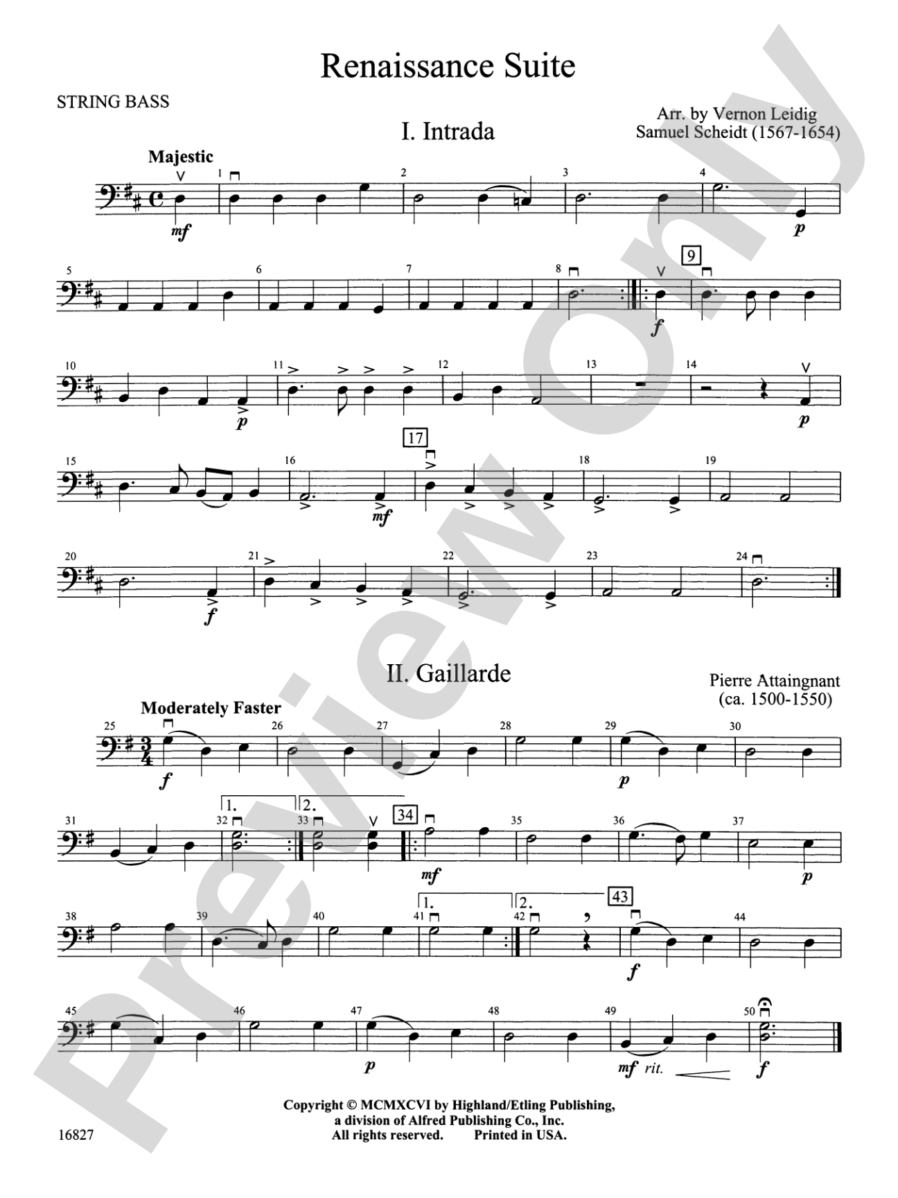 Renaissance Suite: String Bass