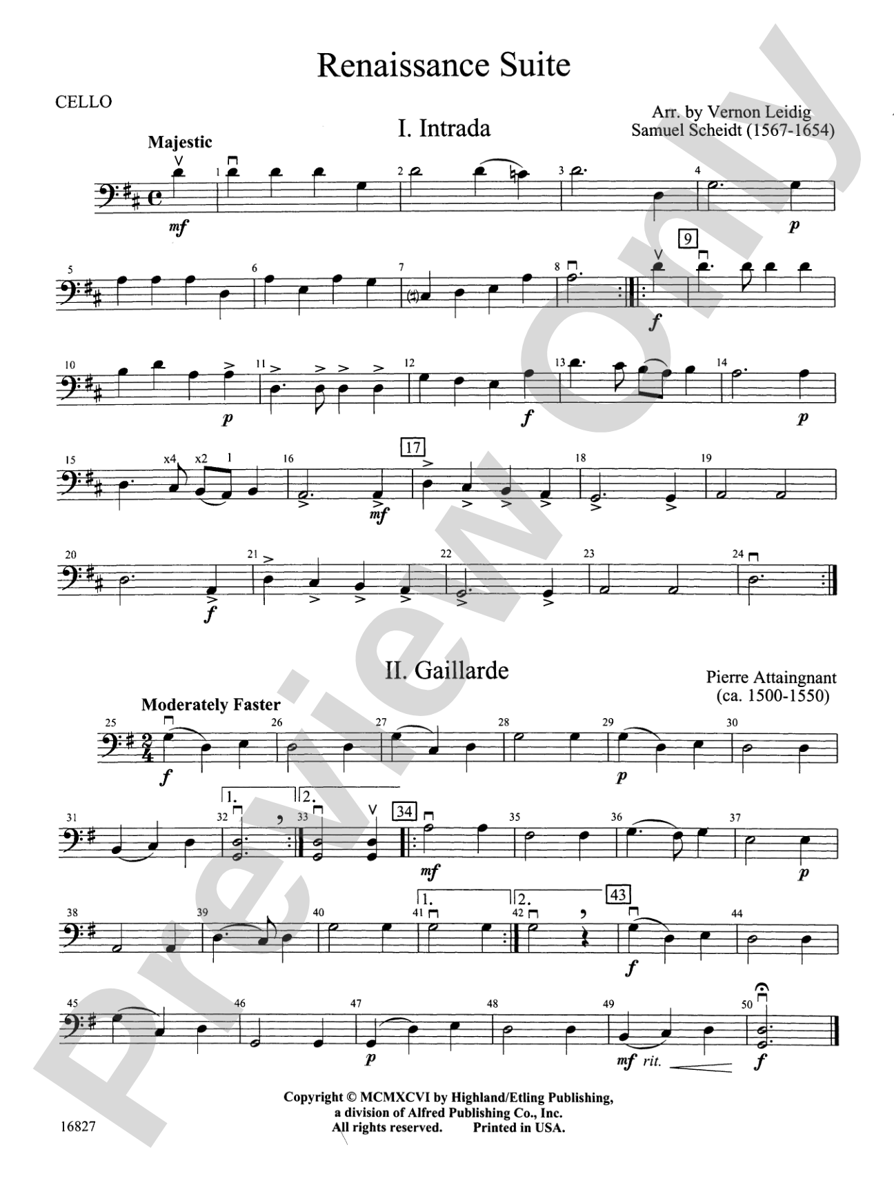 Renaissance Suite: Cello