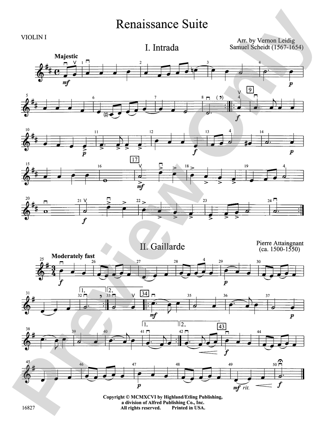 Renaissance Suite: 1st Violin